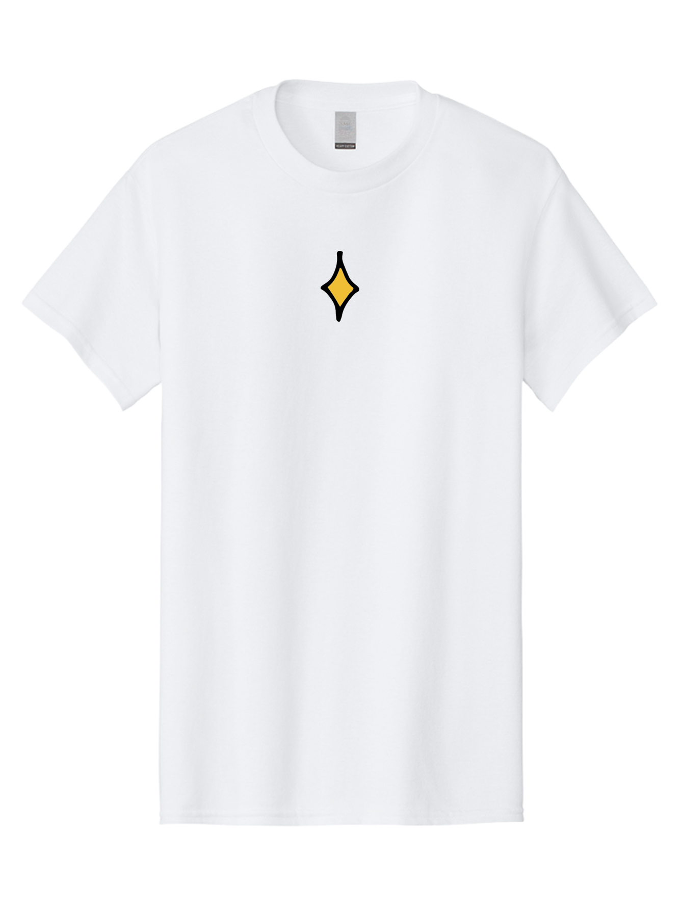 Yellow-Diamond-Shape Men'S Graphic Tee, 100% Cotton, Comfortable Casual Summer Wear, Machine Washable, Yellow Diamond, Black Outline, Simple Shape, Geometric Design, Minimalist Art, Abstract Symbol, Modern Graphic, Sleek Pattern Aab178