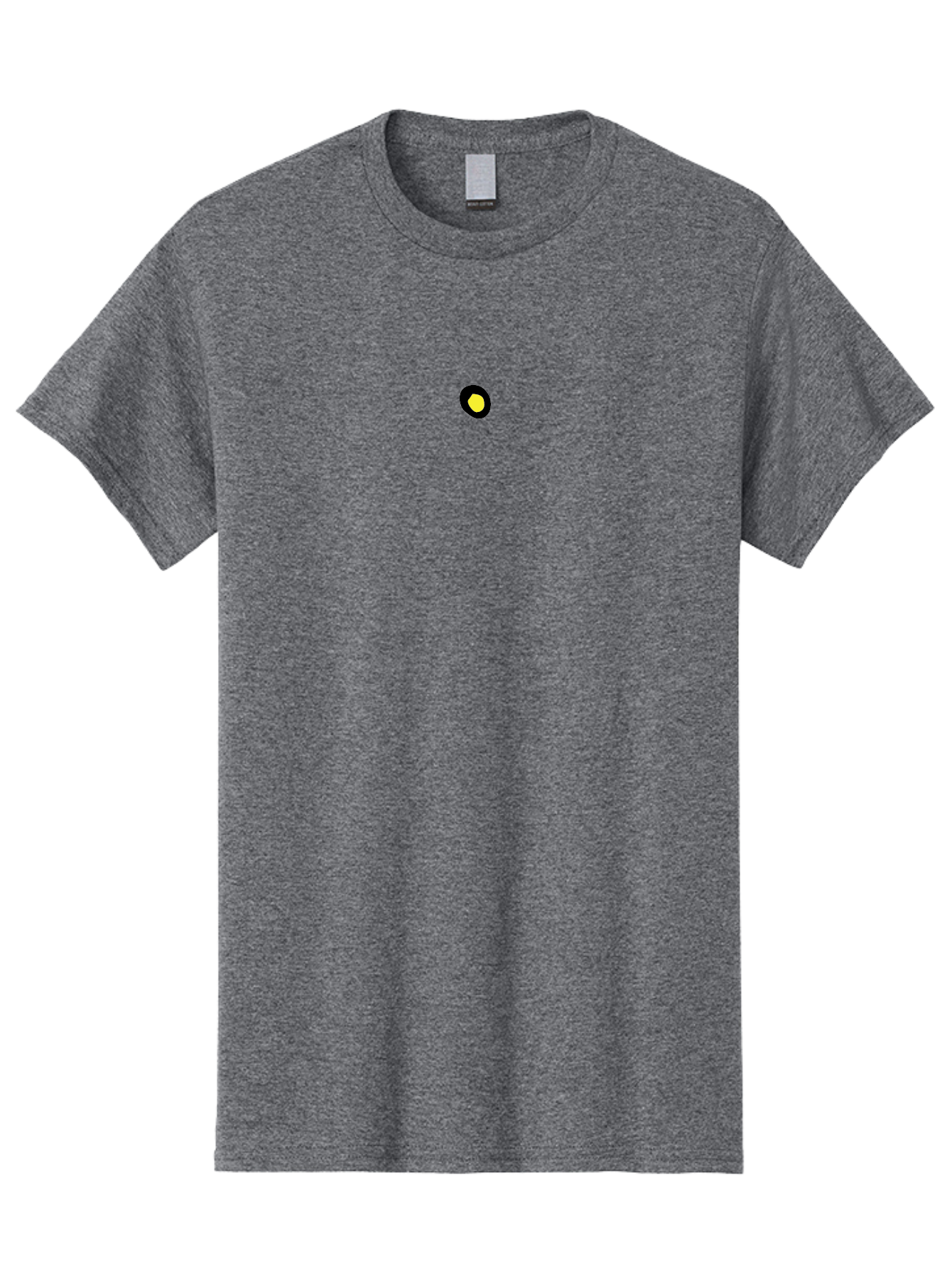 Yellow-Dot Men'S Graphic Tee, 100% Cotton, Comfortable Casual Summer Wear, Machine Washable, Simple Graphics, Black Circle, Yellow Dot, Modern Design, Minimalist Art, Abstract Shapes, Geometric Patterns, Yellow And Black Colors Aab181