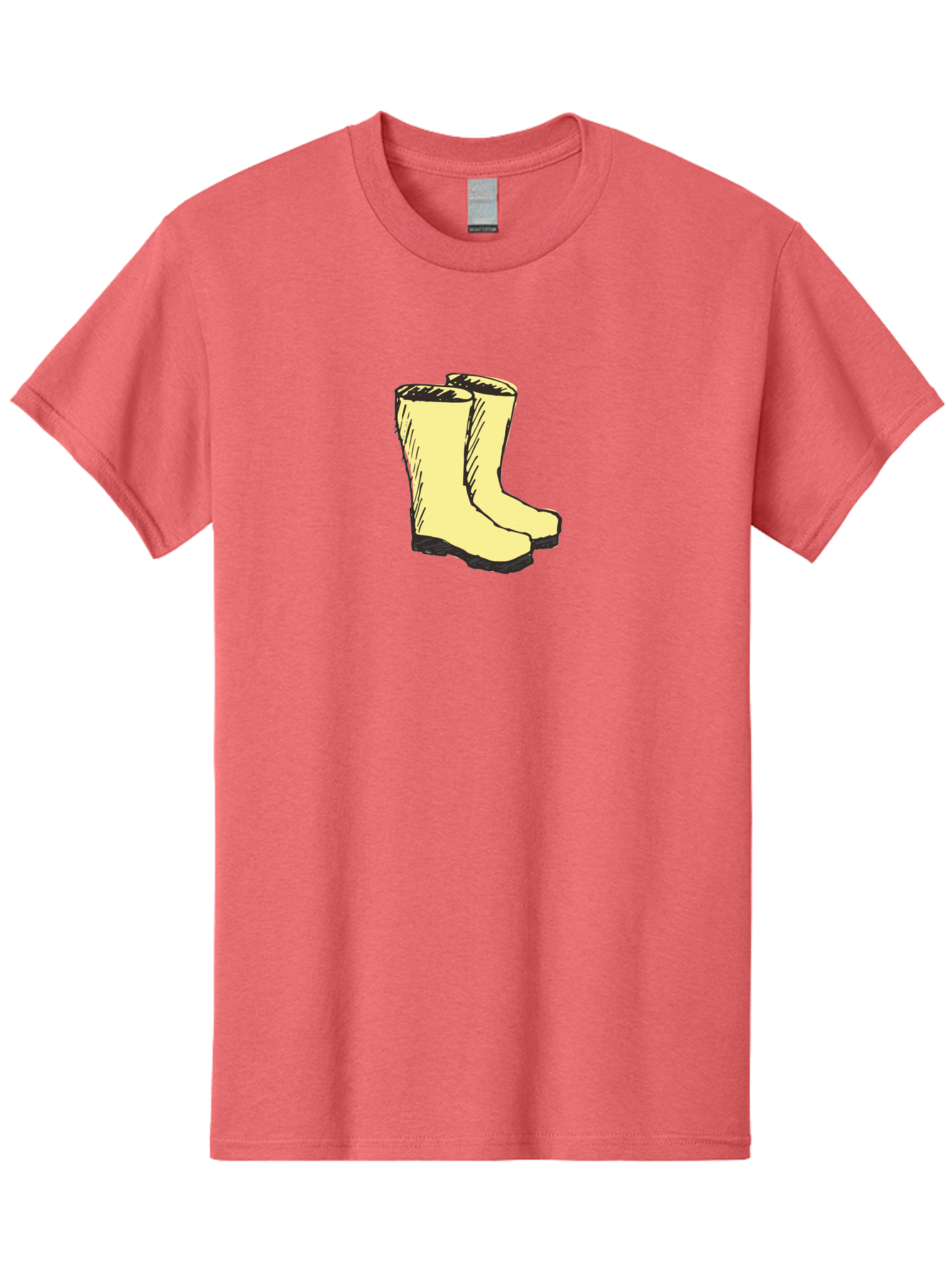 Yellow-Rain-Boots Men'S Graphic Tee, 100% Cotton, Comfortable Casual Summer Wear, Machine Washable, Yellow Rain Boots, Waterproof Footwear, Outdoor Gear, Rubber Boots, Hiking Boots, Fashion Boots, Rugged Style, Casual Wear, Outdoor Activities Aab183
