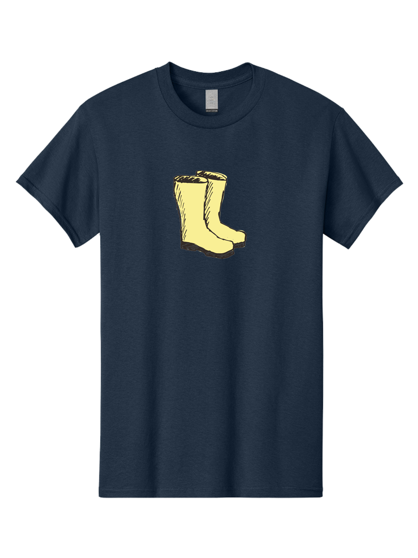 Yellow-Rain-Boots Men'S Graphic Tee, 100% Cotton, Comfortable Casual Summer Wear, Machine Washable, Yellow Rain Boots, Waterproof Footwear, Outdoor Gear, Rubber Boots, Hiking Boots, Fashion Boots, Rugged Style, Casual Wear, Outdoor Activities Aab183