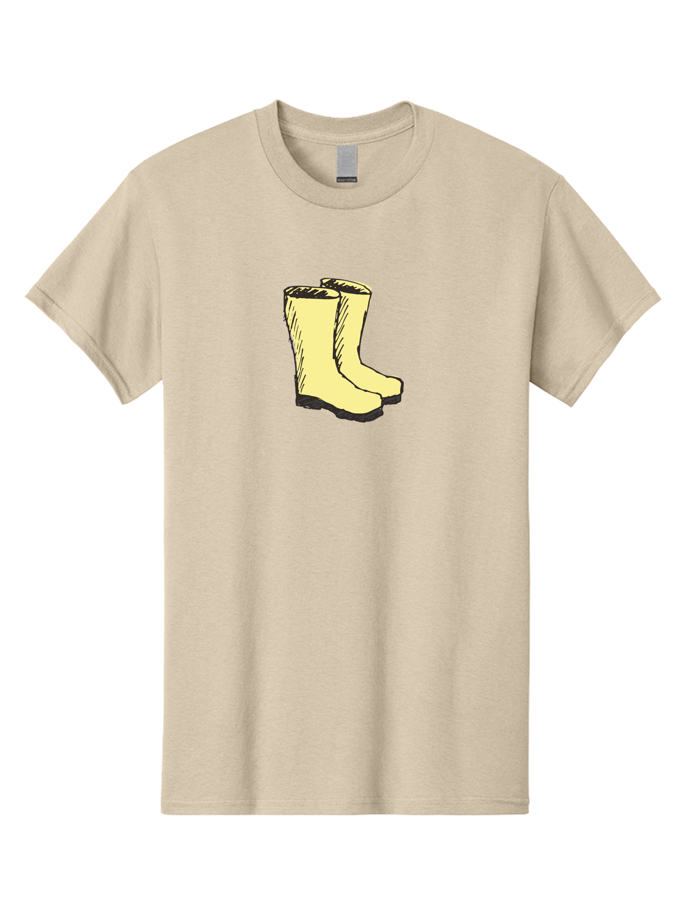 Yellow-Rain-Boots Men'S Graphic Tee, 100% Cotton, Comfortable Casual Summer Wear, Machine Washable, Yellow Rain Boots, Waterproof Footwear, Outdoor Gear, Rubber Boots, Hiking Boots, Fashion Boots, Rugged Style, Casual Wear, Outdoor Activities Aab183
