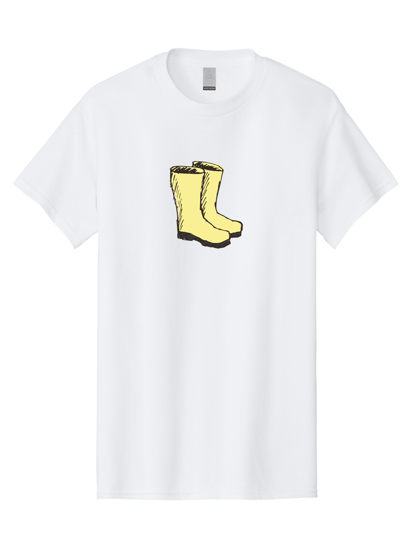 Yellow-Rain-Boots Men'S Graphic Tee, 100% Cotton, Comfortable Casual Summer Wear, Machine Washable, Yellow Rain Boots, Waterproof Footwear, Outdoor Gear, Rubber Boots, Hiking Boots, Fashion Boots, Rugged Style, Casual Wear, Outdoor Activities Aab183