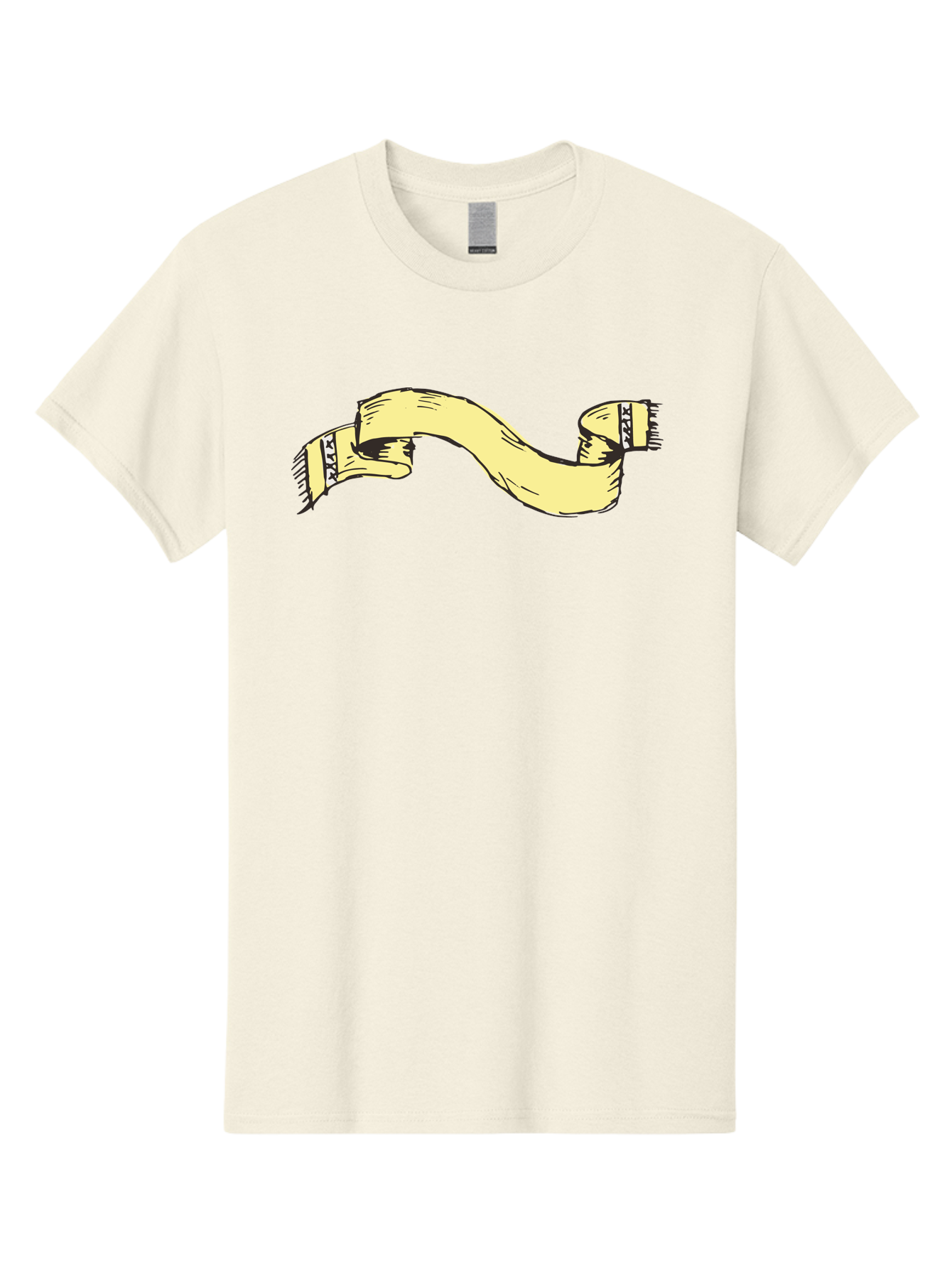 Yellow-Ribbon Men'S Graphic Tee, 100% Cotton, Comfortable Casual Summer Wear, Machine Washable, Parallax Banner, Ribbon Decoration, Vintage Design, Hand-Drawn Illustration, Scroll Element, Banner Template, Retro Style, Decorative Ribbon Aab184