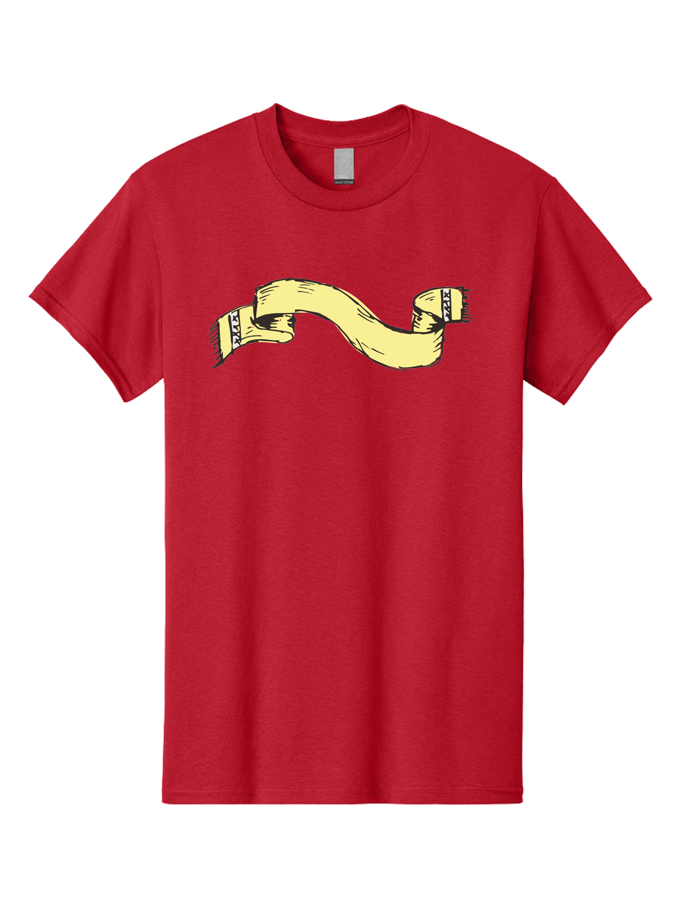 Yellow-Ribbon Men'S Graphic Tee, 100% Cotton, Comfortable Casual Summer Wear, Machine Washable, Parallax Banner, Ribbon Decoration, Vintage Design, Hand-Drawn Illustration, Scroll Element, Banner Template, Retro Style, Decorative Ribbon Aab184