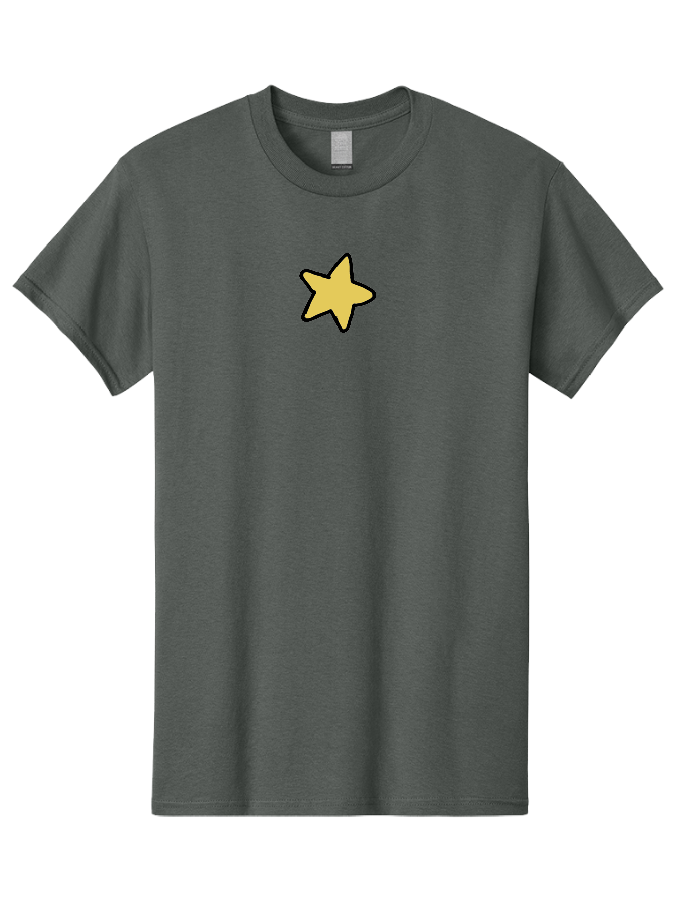 Yellow-Star-1 Men'S Graphic Tee, 100% Cotton, Comfortable Casual Summer Wear, Machine Washable, Yellow Star, Five-Pointed Star, Cartoon Star, Simple Design, Minimalist Artwork, Symbolic Icon, Celestial Body, Hand-Drawn Illustration Aab185