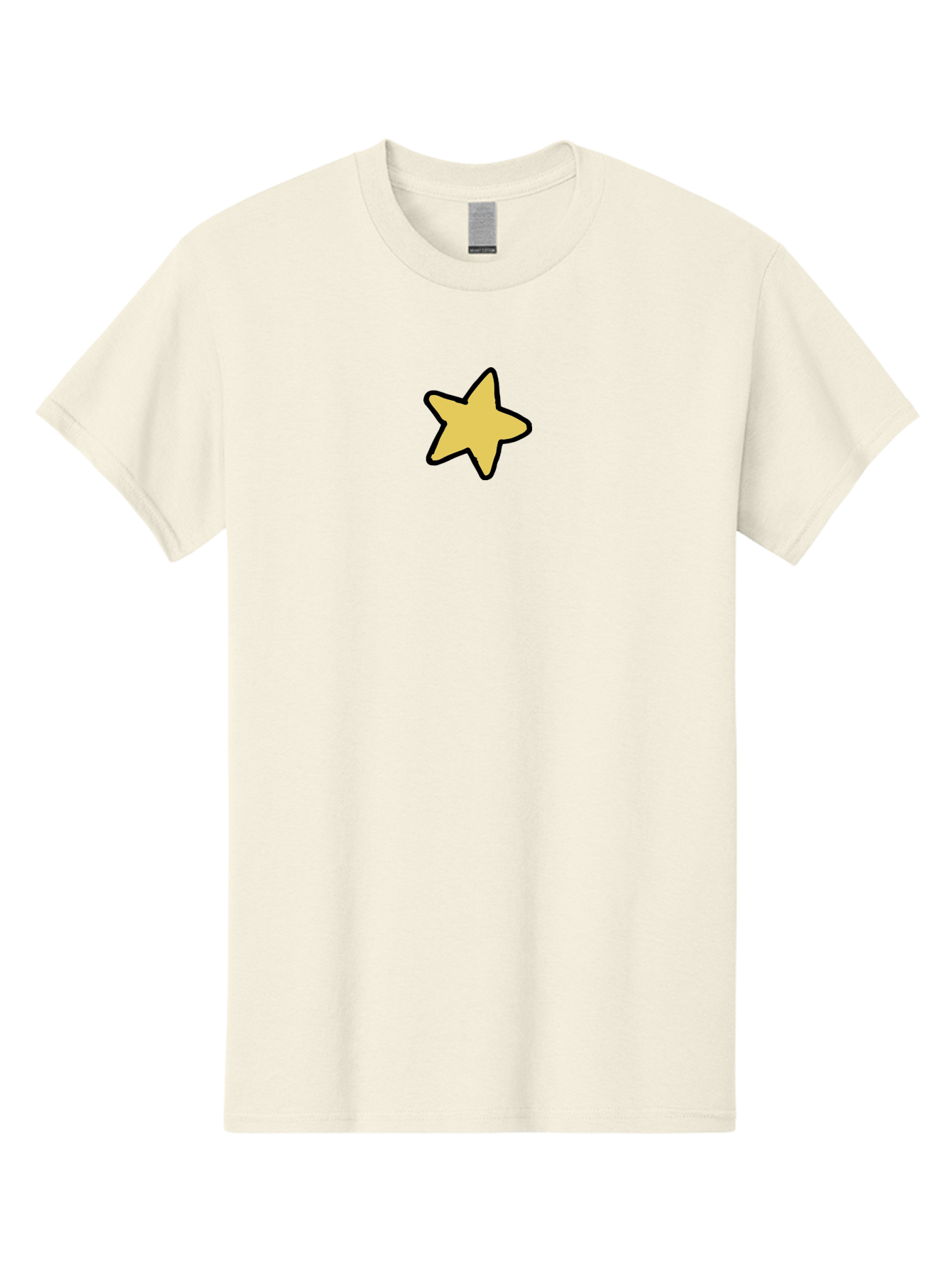 Yellow-Star-1 Men'S Graphic Tee, 100% Cotton, Comfortable Casual Summer Wear, Machine Washable, Yellow Star, Five-Pointed Star, Cartoon Star, Simple Design, Minimalist Artwork, Symbolic Icon, Celestial Body, Hand-Drawn Illustration Aab185