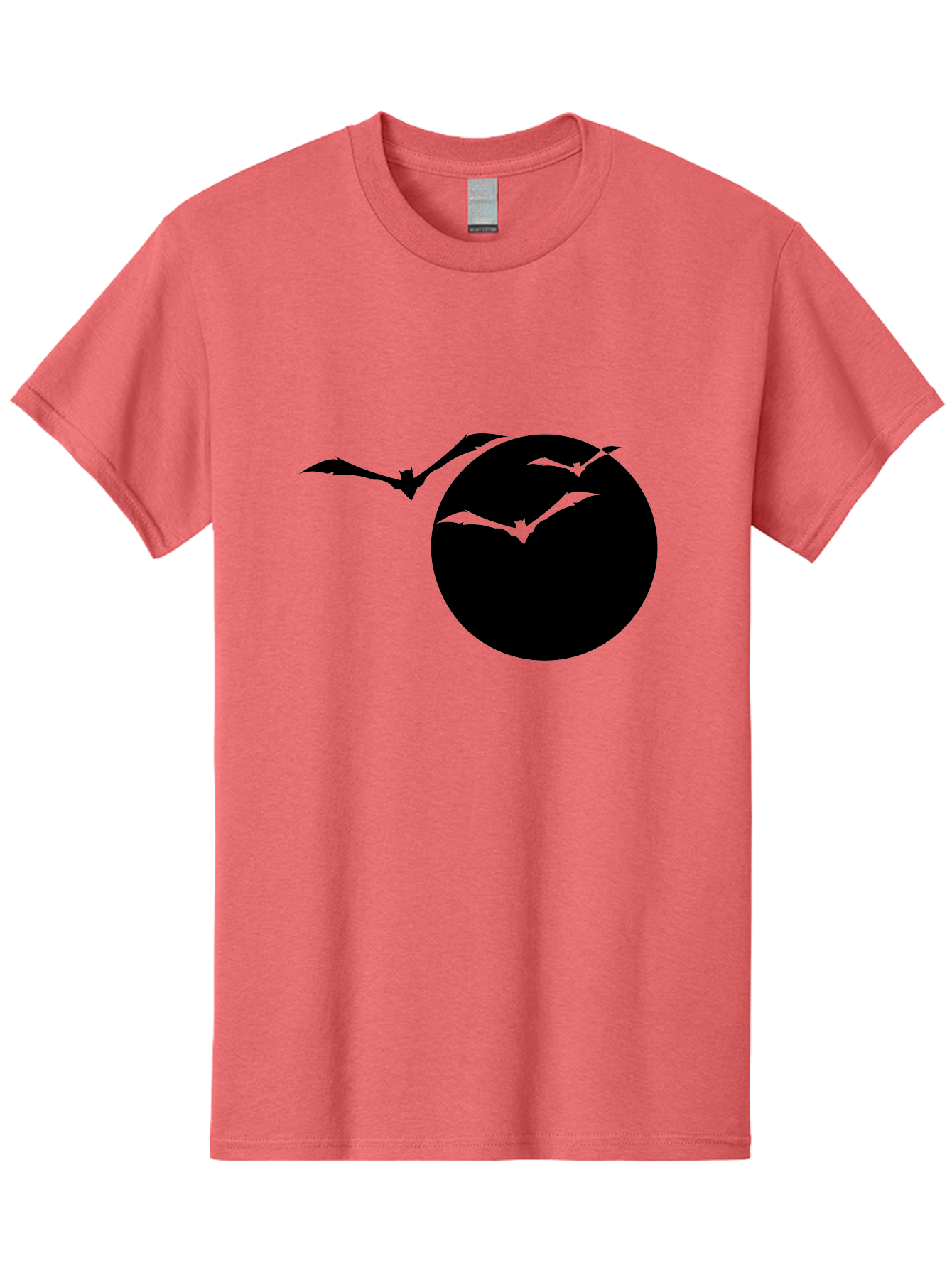 Bats-Flying Men'S Graphic Tee, 100% Cotton, Comfortable Casual Summer Wear, Machine Washable, Bats Flying Around The Moon, Spooky Atmosphere, Halloween Theme, Nighttime Scene, Mysterious Ambiance, Bats In Flight, Lunar Background, Aab197