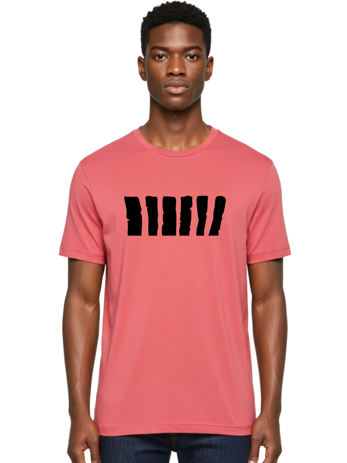 Bimbim Men'S Graphic Tee, 100% Cotton, Comfortable Casual Summer Wear, Machine Washable, Stylized Text, Bold Font, Black Letters, Modern Design, Graphic Element, Abstract Typography, Sleek Aesthetic Aab199