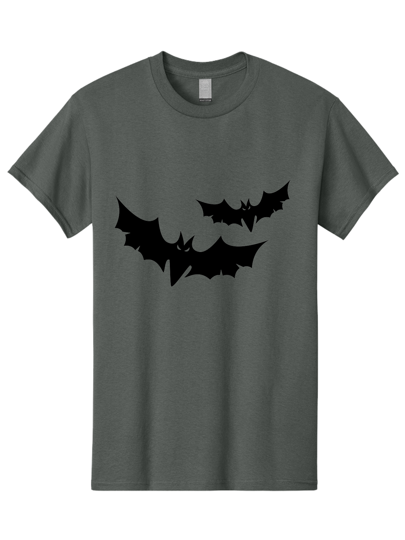 Black-Bats Men'S Graphic Tee, 100% Cotton, Comfortable Casual Summer Wear, Machine Washable, Halloween Bats, Black Bats, Bat Silhouettes, Spooky Decor, Halloween Decorations, Flying Bats, Halloween Theme Aab201