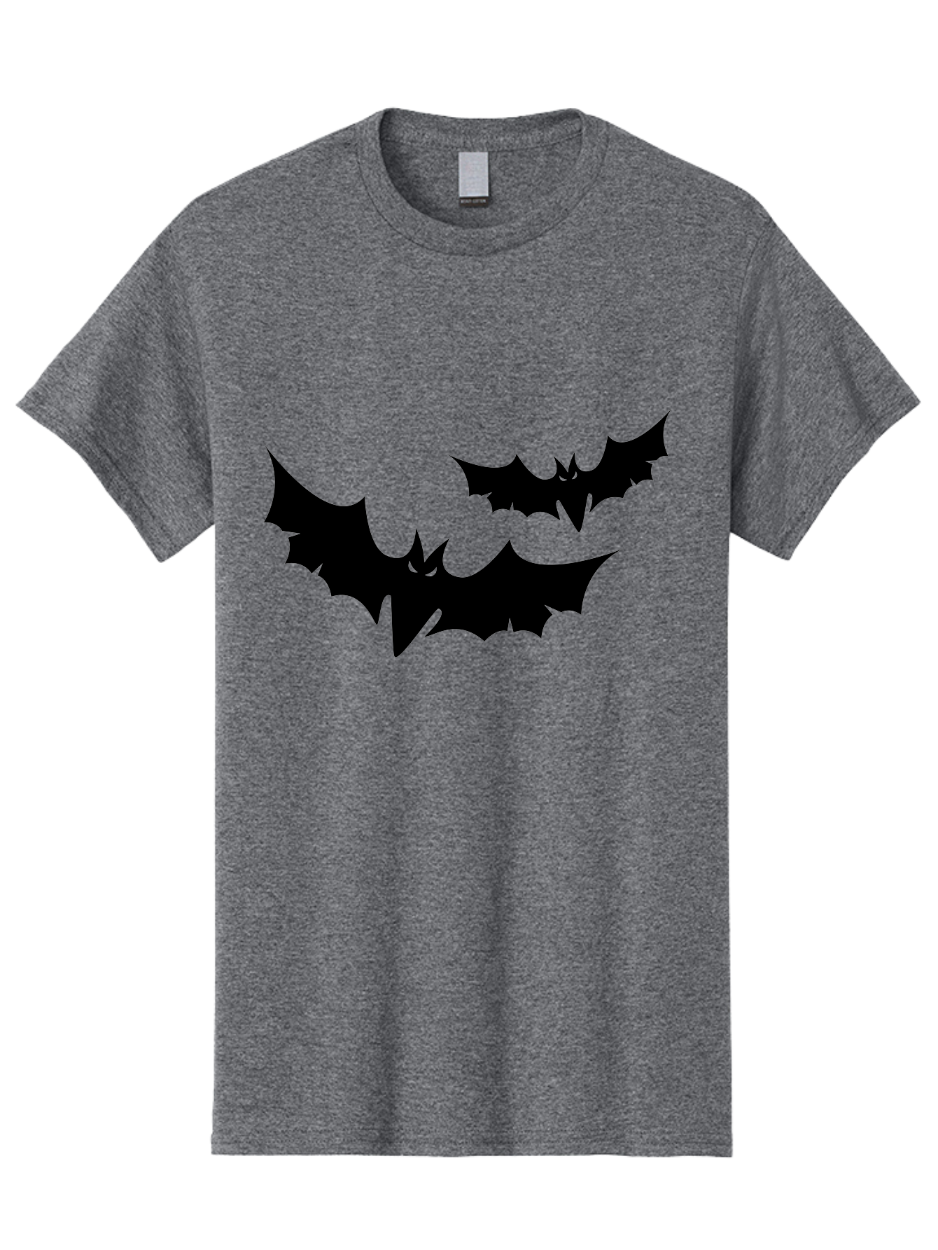 Black-Bats Men'S Graphic Tee, 100% Cotton, Comfortable Casual Summer Wear, Machine Washable, Halloween Bats, Black Bats, Bat Silhouettes, Spooky Decor, Halloween Decorations, Flying Bats, Halloween Theme Aab201