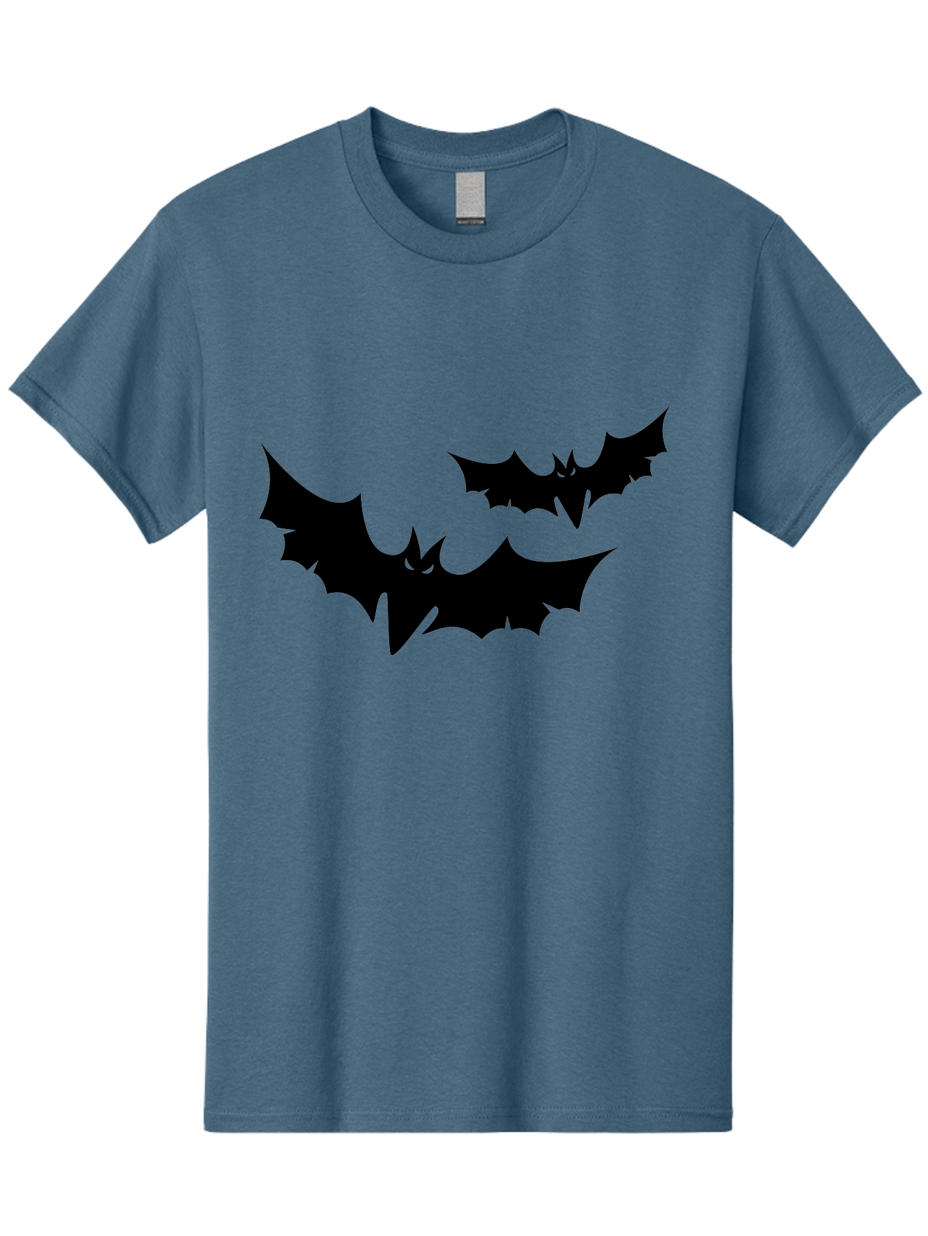 Black-Bats Men'S Graphic Tee, 100% Cotton, Comfortable Casual Summer Wear, Machine Washable, Halloween Bats, Black Bats, Bat Silhouettes, Spooky Decor, Halloween Decorations, Flying Bats, Halloween Theme Aab201