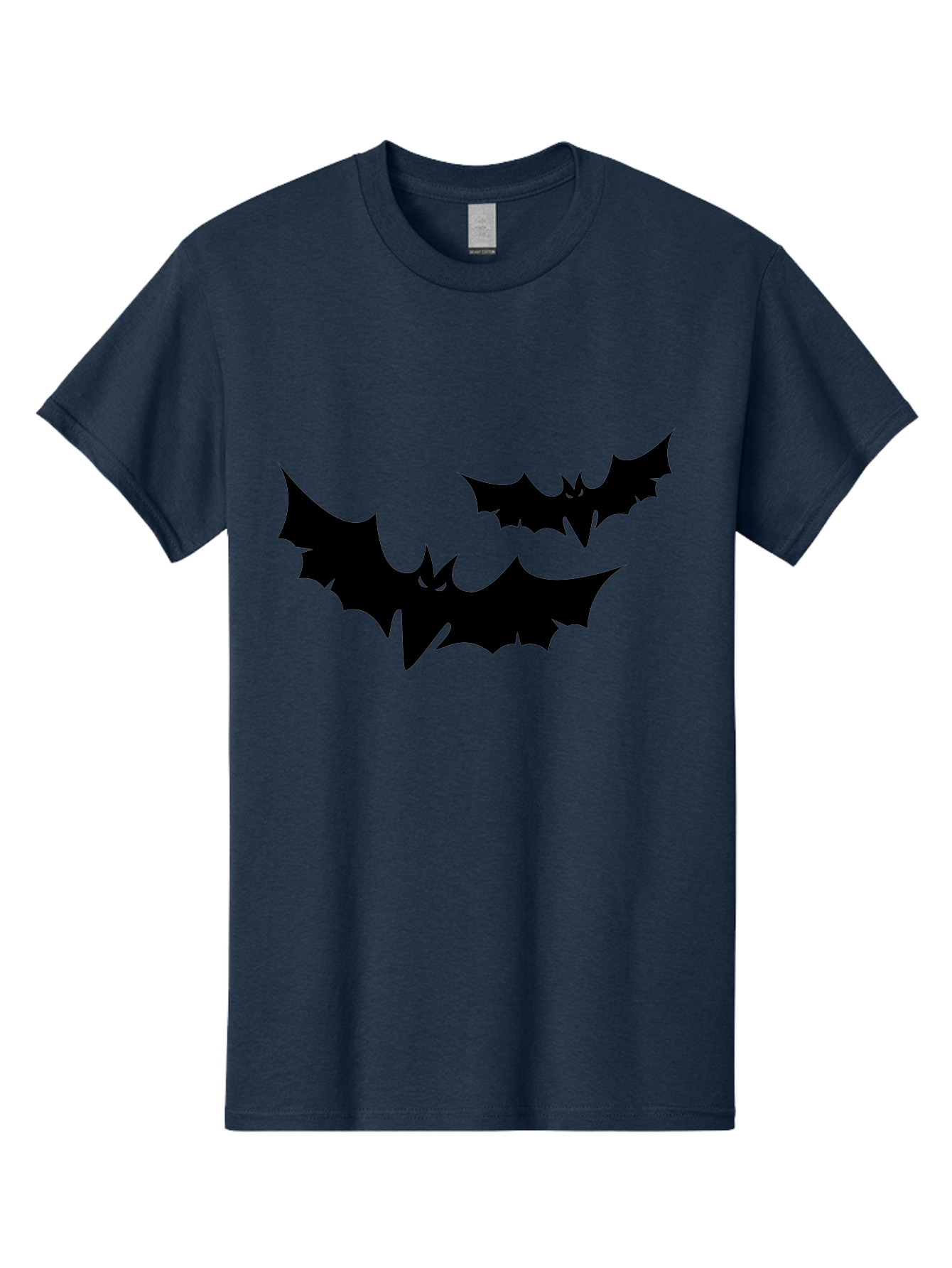 Black-Bats Men'S Graphic Tee, 100% Cotton, Comfortable Casual Summer Wear, Machine Washable, Halloween Bats, Black Bats, Bat Silhouettes, Spooky Decor, Halloween Decorations, Flying Bats, Halloween Theme Aab201