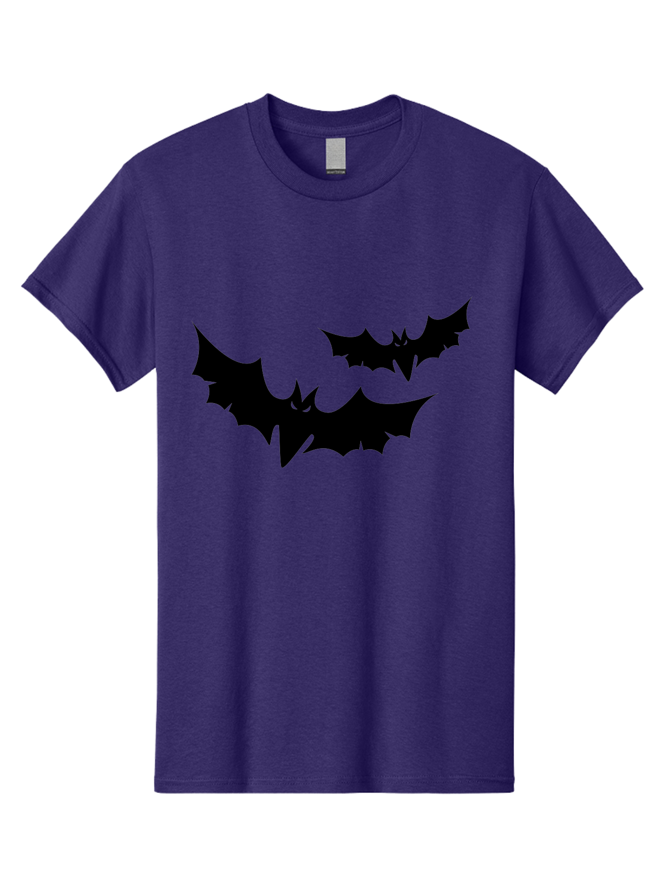 Black-Bats Men'S Graphic Tee, 100% Cotton, Comfortable Casual Summer Wear, Machine Washable, Halloween Bats, Black Bats, Bat Silhouettes, Spooky Decor, Halloween Decorations, Flying Bats, Halloween Theme Aab201