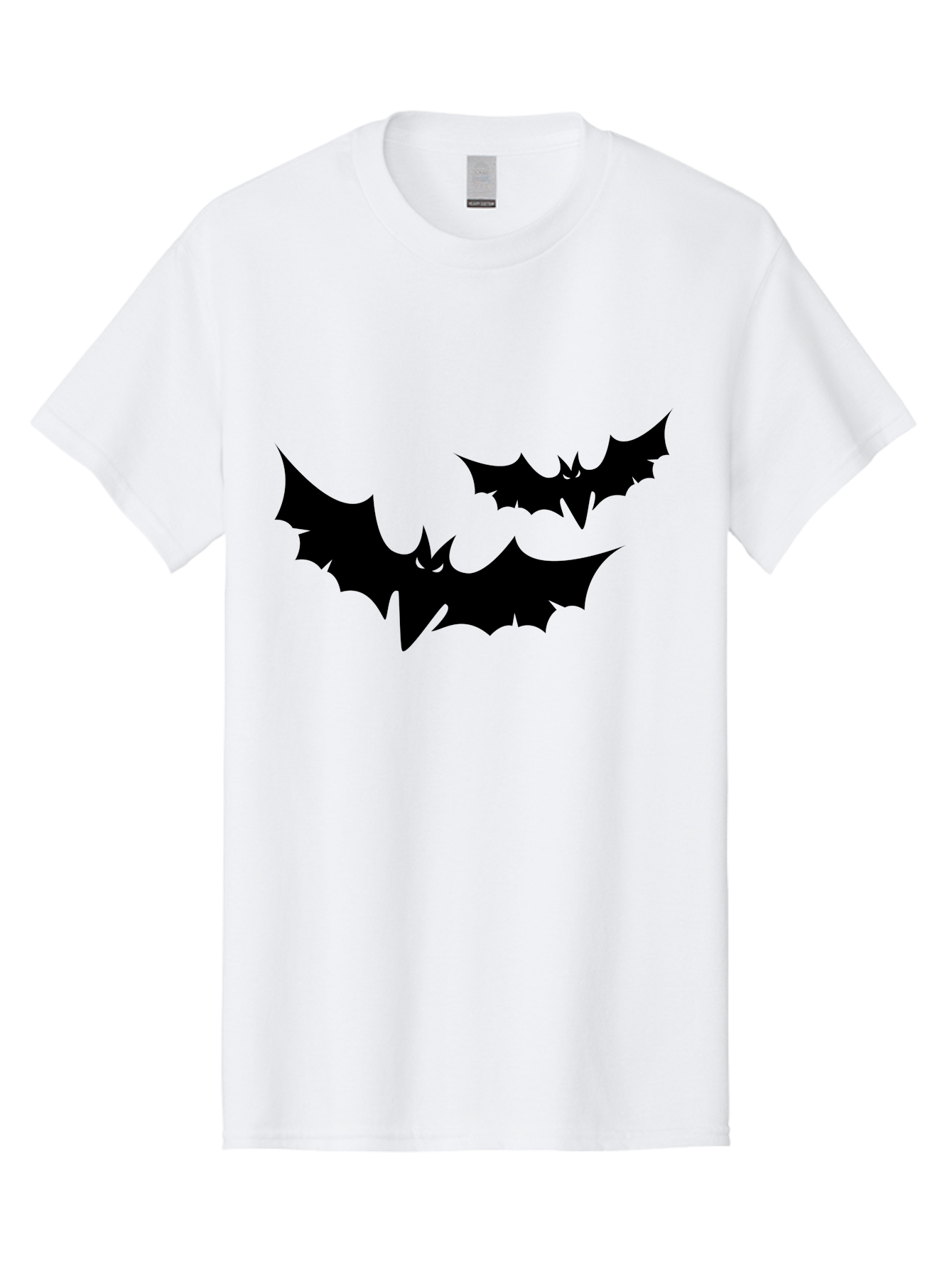 Black-Bats Men'S Graphic Tee, 100% Cotton, Comfortable Casual Summer Wear, Machine Washable, Halloween Bats, Black Bats, Bat Silhouettes, Spooky Decor, Halloween Decorations, Flying Bats, Halloween Theme Aab201