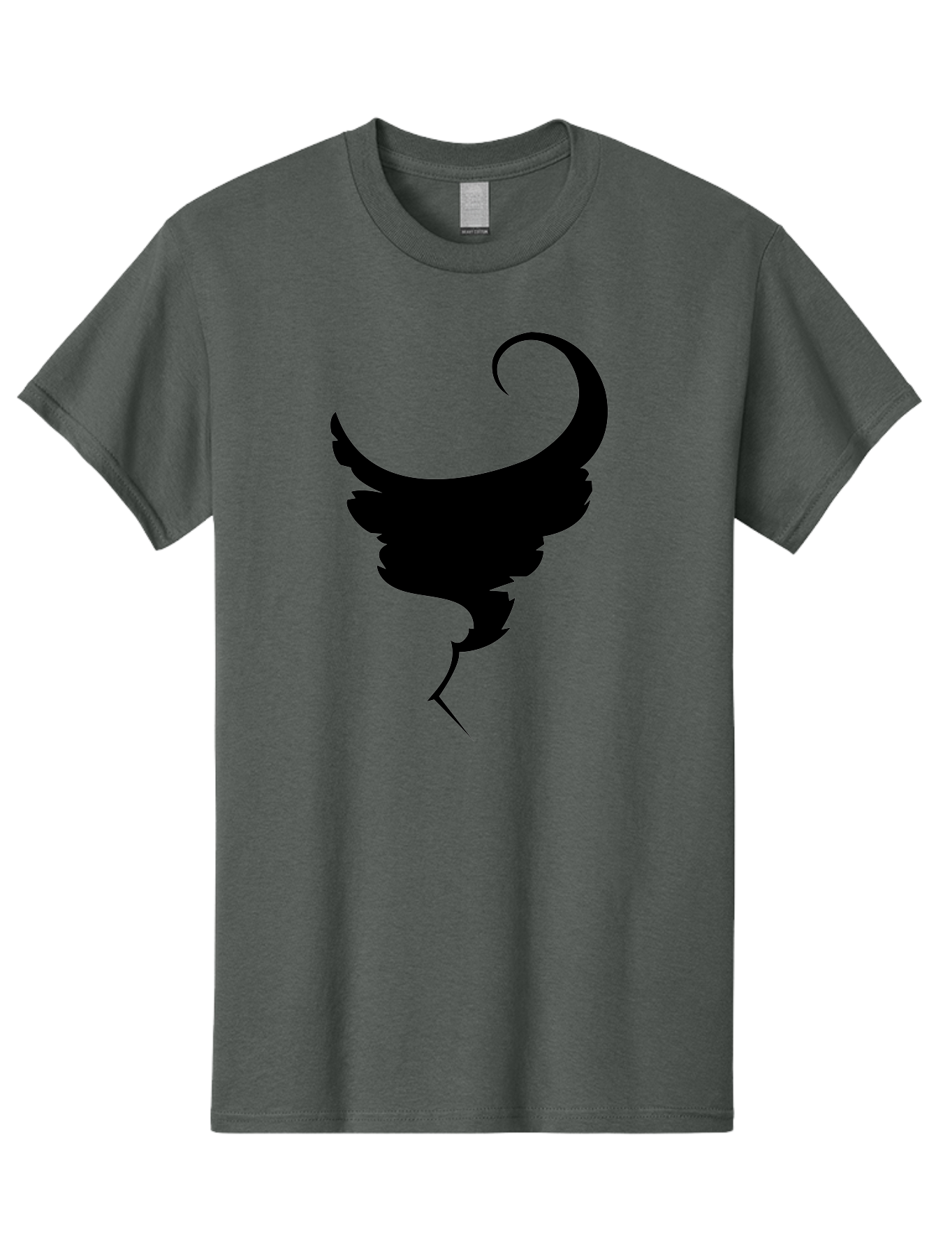 Black-Feather-Silhouette Men'S Graphic Tee, 100% Cotton, Comfortable Casual Summer Wear, Machine Washable, Feather Icon, Black Silhouette, Majestic Wing, Elegant Design, Symbolic Imagery, Minimalist Art, Stylized Feather, Modern Graphic Aab206