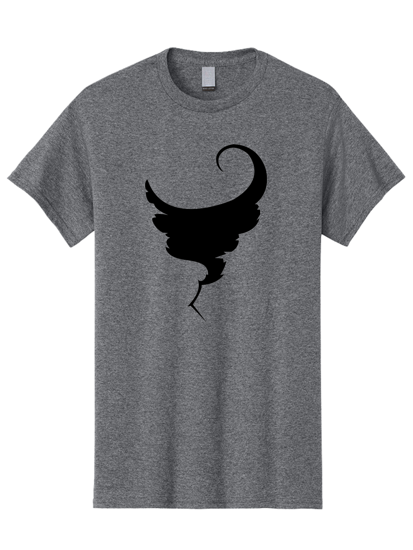 Black-Feather-Silhouette Men'S Graphic Tee, 100% Cotton, Comfortable Casual Summer Wear, Machine Washable, Feather Icon, Black Silhouette, Majestic Wing, Elegant Design, Symbolic Imagery, Minimalist Art, Stylized Feather, Modern Graphic Aab206