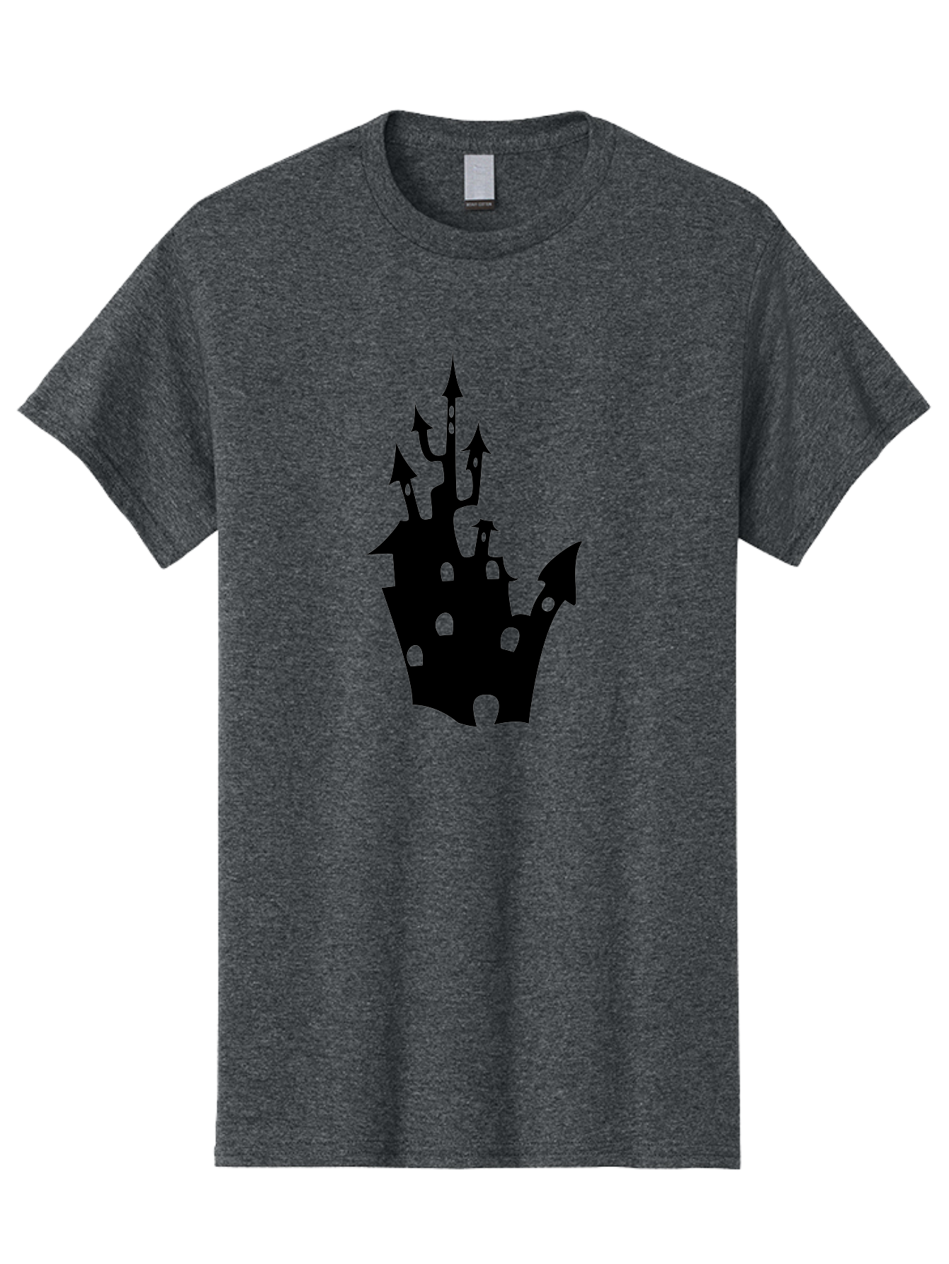 Crown-Castle Men'S Graphic Tee, 100% Cotton, Comfortable Casual Summer Wear, Machine Washable, Crown Shaped Castle, Medieval Architecture, Fantasy Design, Regal Crown, Mysterious Silhouette, Eerie Atmosphere, Dark Fantasy, Gothic Style Aab211