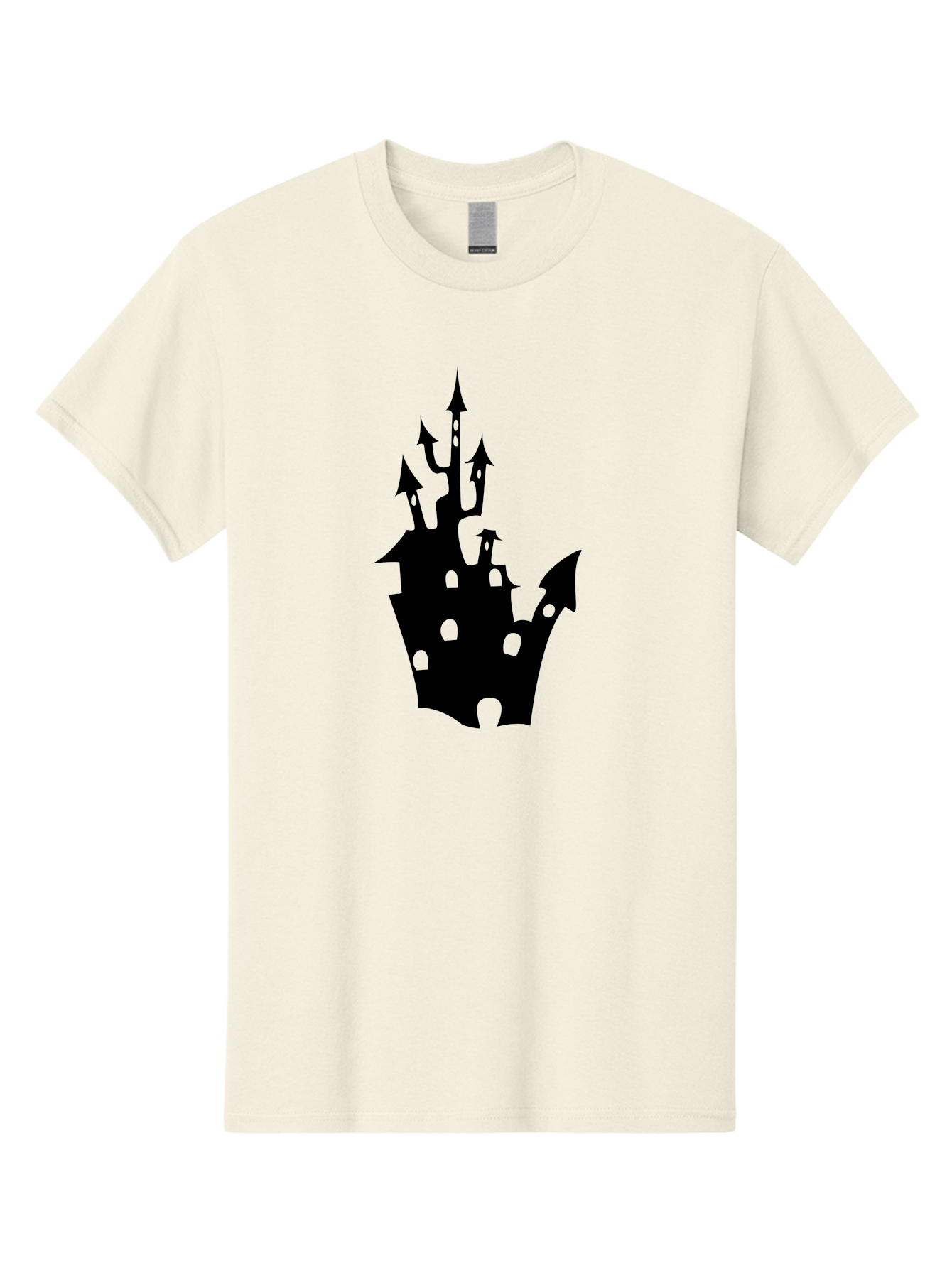 Crown-Castle Men'S Graphic Tee, 100% Cotton, Comfortable Casual Summer Wear, Machine Washable, Crown Shaped Castle, Medieval Architecture, Fantasy Design, Regal Crown, Mysterious Silhouette, Eerie Atmosphere, Dark Fantasy, Gothic Style Aab211