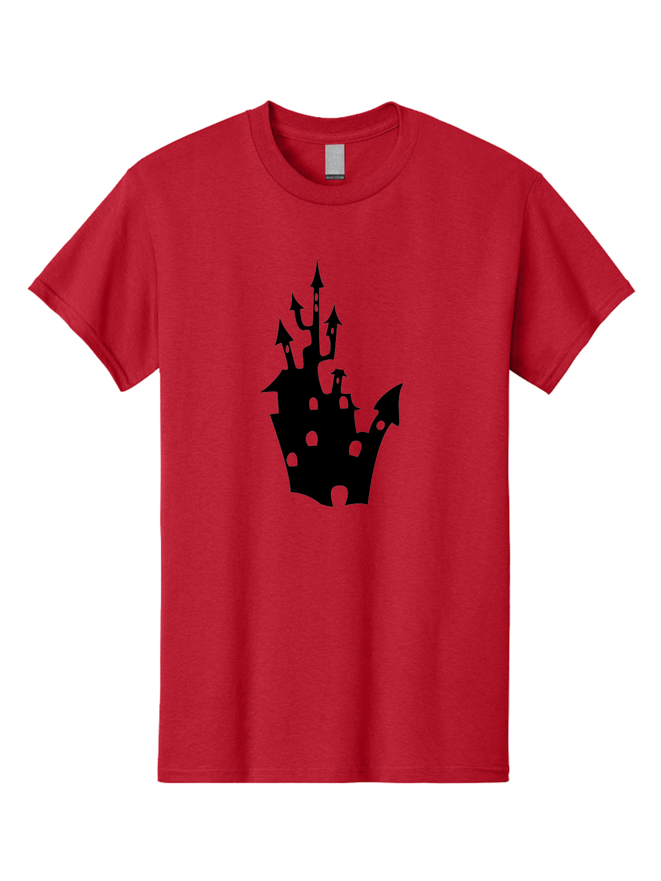 Crown-Castle Men'S Graphic Tee, 100% Cotton, Comfortable Casual Summer Wear, Machine Washable, Crown Shaped Castle, Medieval Architecture, Fantasy Design, Regal Crown, Mysterious Silhouette, Eerie Atmosphere, Dark Fantasy, Gothic Style Aab211