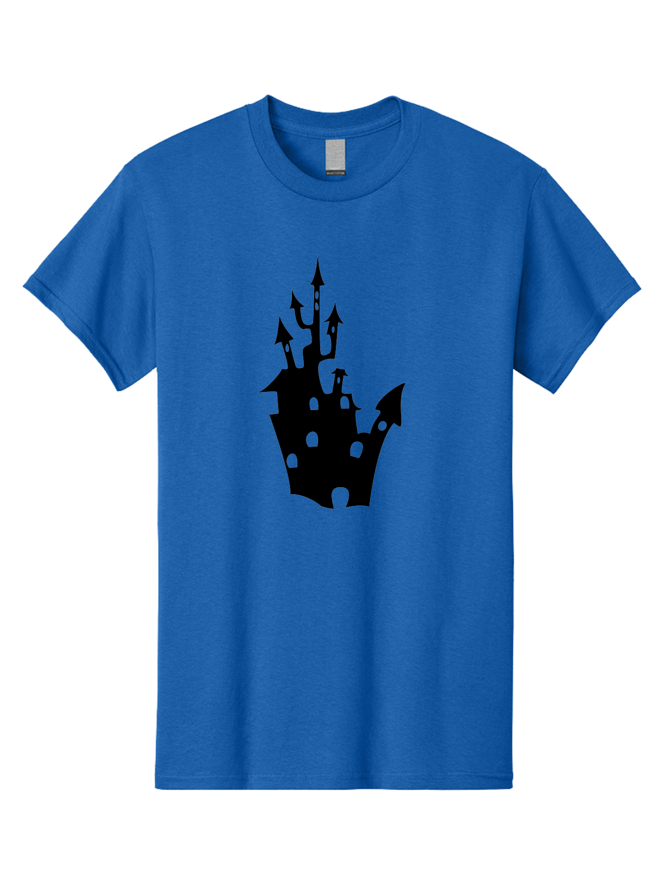 Crown-Castle Men'S Graphic Tee, 100% Cotton, Comfortable Casual Summer Wear, Machine Washable, Crown Shaped Castle, Medieval Architecture, Fantasy Design, Regal Crown, Mysterious Silhouette, Eerie Atmosphere, Dark Fantasy, Gothic Style Aab211