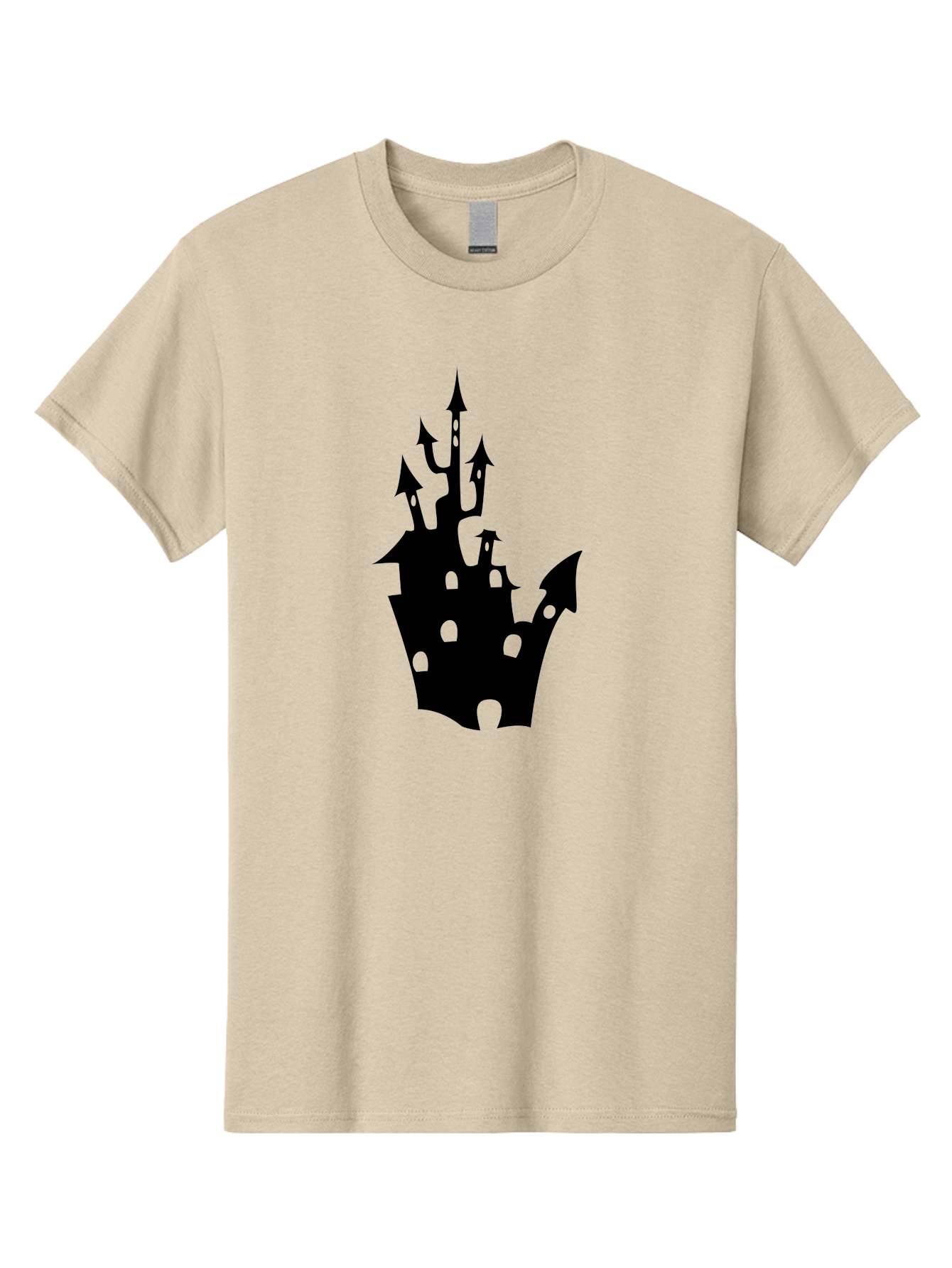 Crown-Castle Men'S Graphic Tee, 100% Cotton, Comfortable Casual Summer Wear, Machine Washable, Crown Shaped Castle, Medieval Architecture, Fantasy Design, Regal Crown, Mysterious Silhouette, Eerie Atmosphere, Dark Fantasy, Gothic Style Aab211