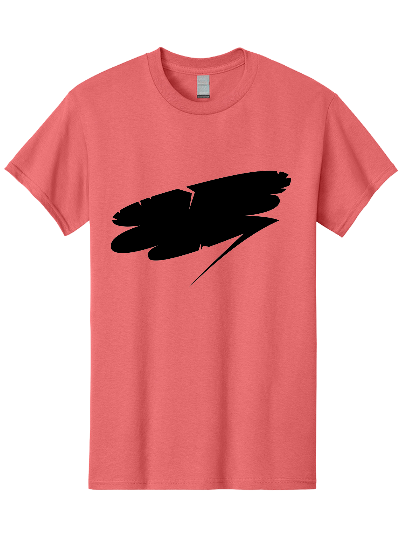 Feather-Silhouette Men'S Graphic Tee, 100% Cotton, Comfortable Casual Summer Wear, Machine Washable, Feather Silhouette, Black Feather, Minimalist Design, Simple Graphics, Bold Shapes, Graphic Elements, Abstract Art Aab214