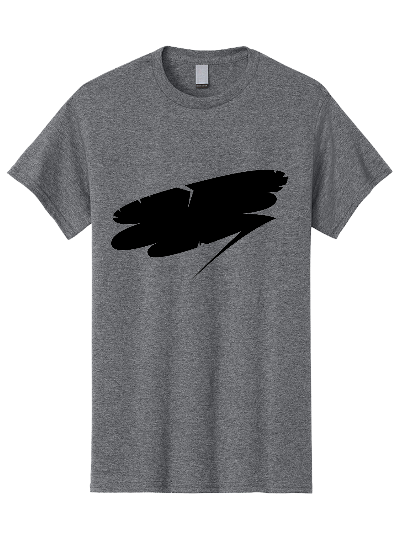 Feather-Silhouette Men'S Graphic Tee, 100% Cotton, Comfortable Casual Summer Wear, Machine Washable, Feather Silhouette, Black Feather, Minimalist Design, Simple Graphics, Bold Shapes, Graphic Elements, Abstract Art Aab214