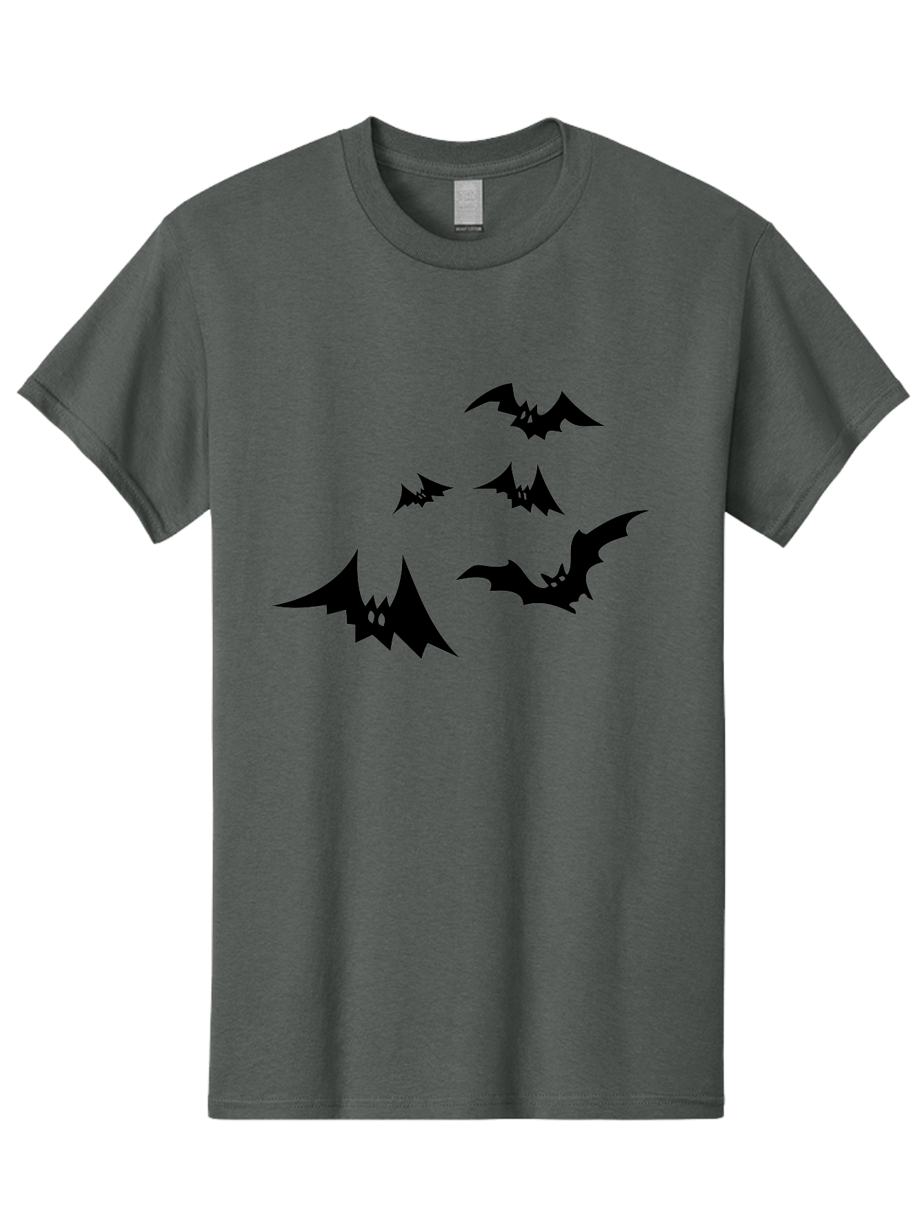 Flying-Bats Men'S Graphic Tee, 100% Cotton, Comfortable Casual Summer Wear, Machine Washable, Black Bats, Flying Bats, Halloween Symbols, Spooky Creatures, Gothic Decorations, Eerie Silhouettes, Dark Magic, Halloween Decorations Aab216