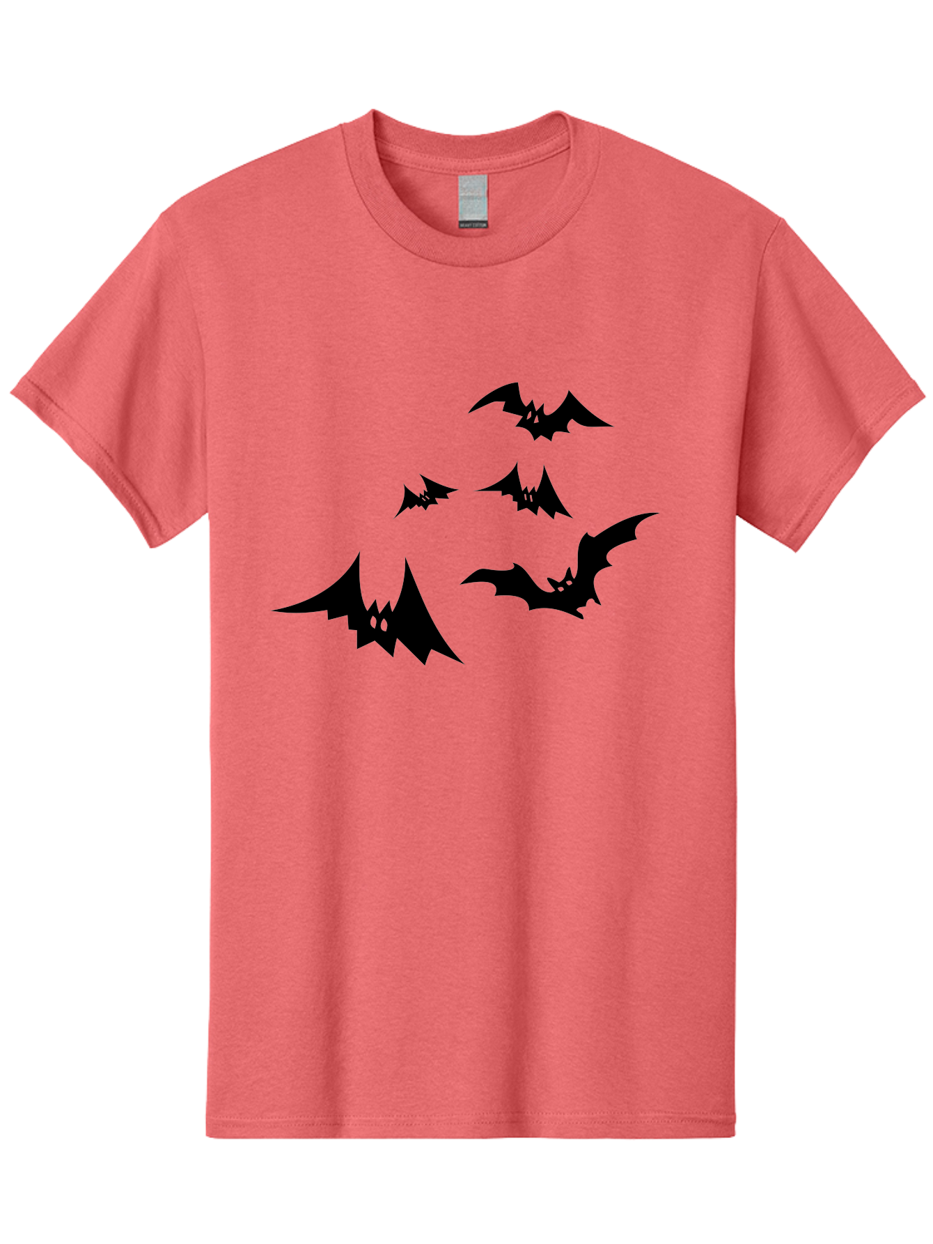 Flying-Bats Men'S Graphic Tee, 100% Cotton, Comfortable Casual Summer Wear, Machine Washable, Black Bats, Flying Bats, Halloween Symbols, Spooky Creatures, Gothic Decorations, Eerie Silhouettes, Dark Magic, Halloween Decorations Aab216