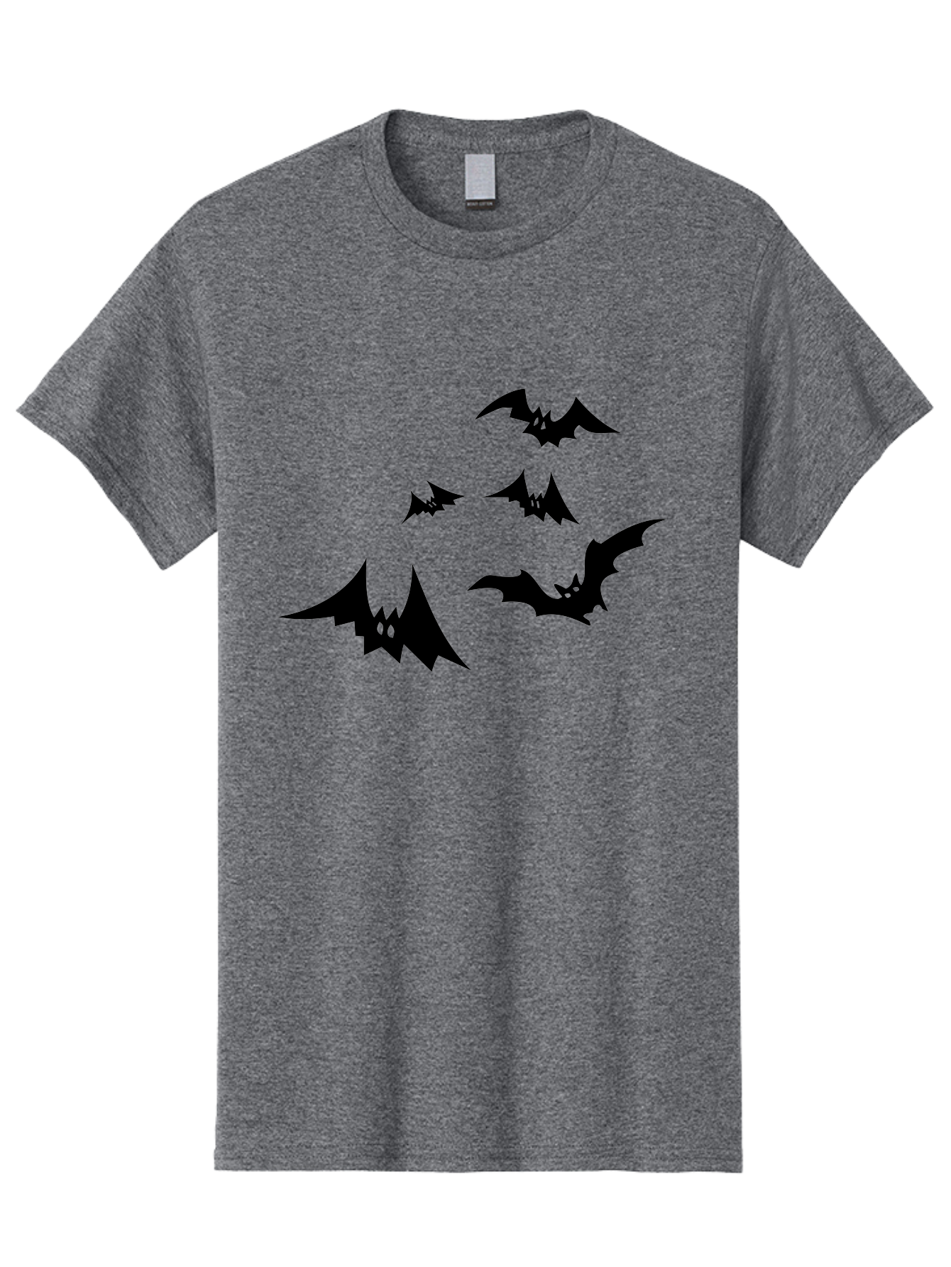 Flying-Bats Men'S Graphic Tee, 100% Cotton, Comfortable Casual Summer Wear, Machine Washable, Black Bats, Flying Bats, Halloween Symbols, Spooky Creatures, Gothic Decorations, Eerie Silhouettes, Dark Magic, Halloween Decorations Aab216