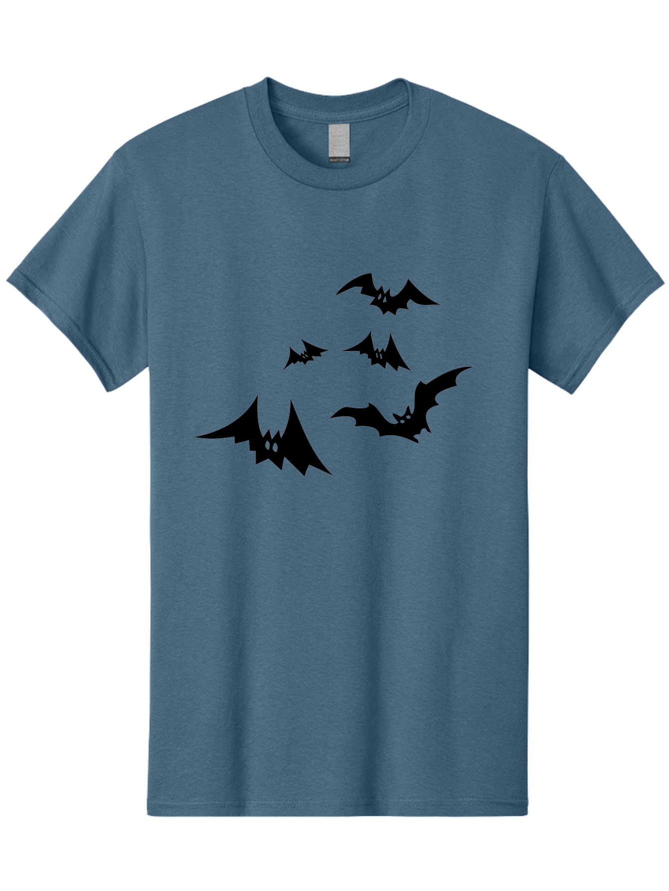 Flying-Bats Men'S Graphic Tee, 100% Cotton, Comfortable Casual Summer Wear, Machine Washable, Black Bats, Flying Bats, Halloween Symbols, Spooky Creatures, Gothic Decorations, Eerie Silhouettes, Dark Magic, Halloween Decorations Aab216