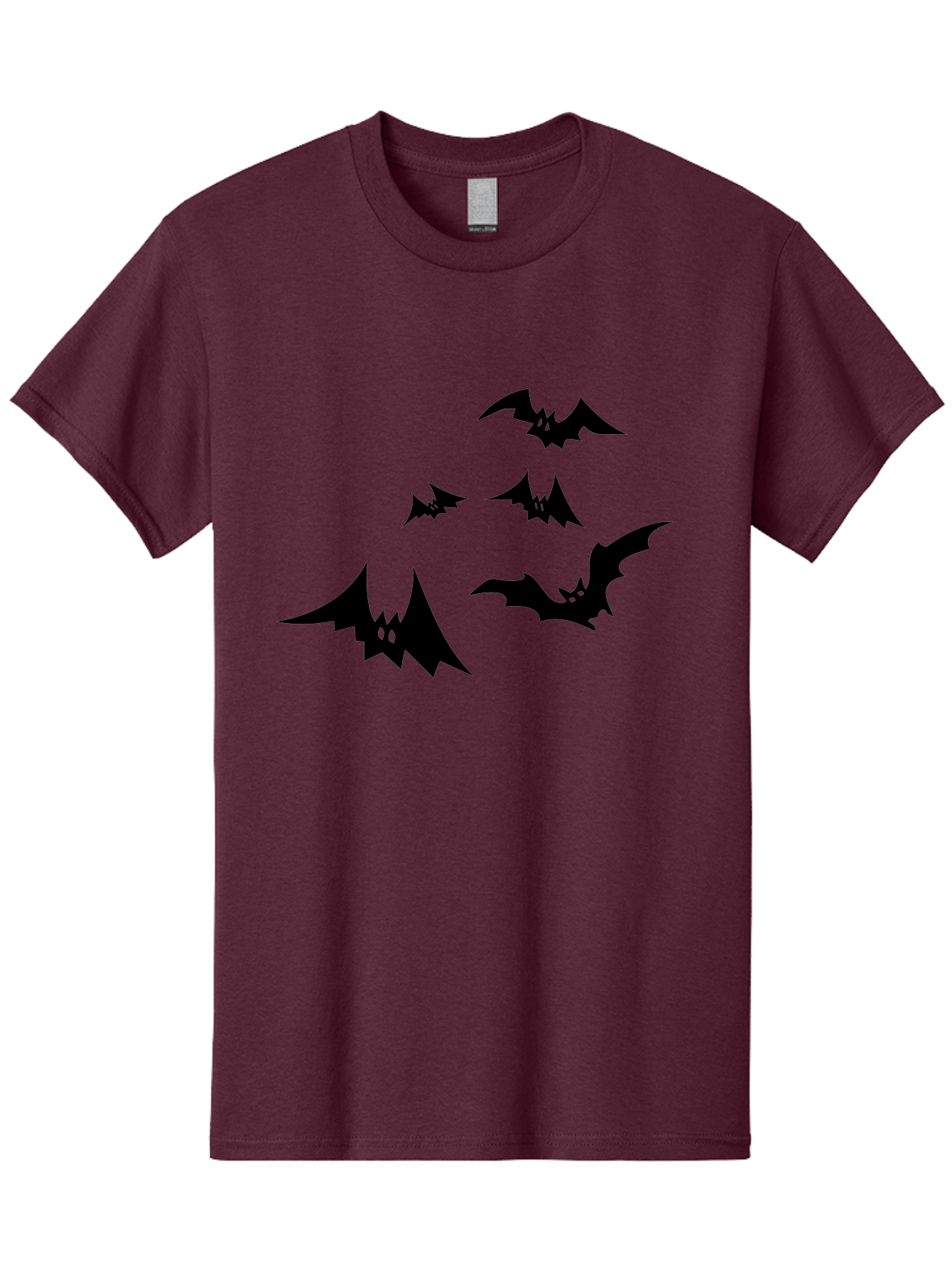 Flying-Bats Men'S Graphic Tee, 100% Cotton, Comfortable Casual Summer Wear, Machine Washable, Black Bats, Flying Bats, Halloween Symbols, Spooky Creatures, Gothic Decorations, Eerie Silhouettes, Dark Magic, Halloween Decorations Aab216