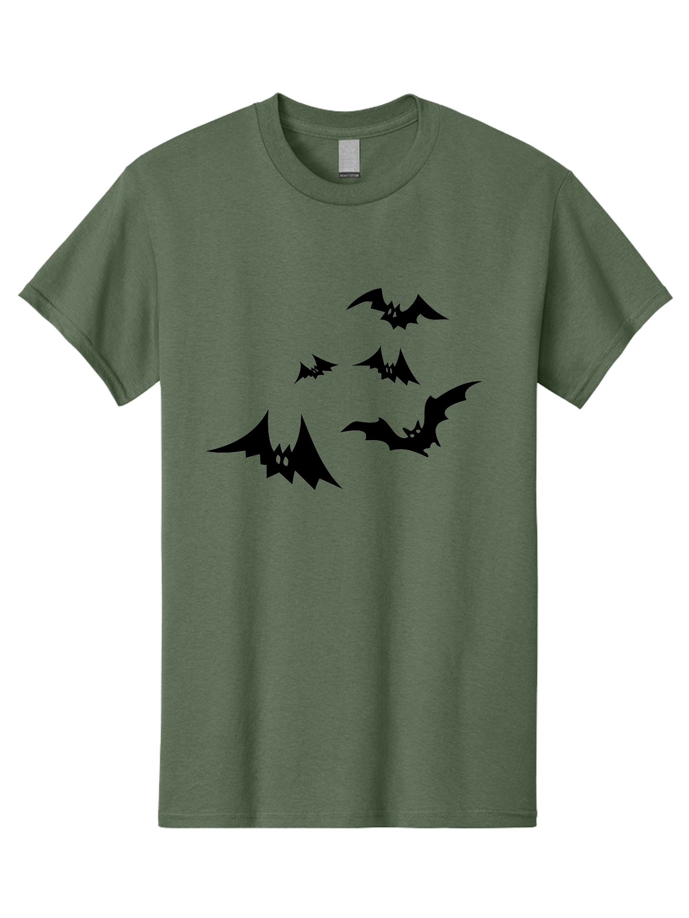 Flying-Bats Men'S Graphic Tee, 100% Cotton, Comfortable Casual Summer Wear, Machine Washable, Black Bats, Flying Bats, Halloween Symbols, Spooky Creatures, Gothic Decorations, Eerie Silhouettes, Dark Magic, Halloween Decorations Aab216