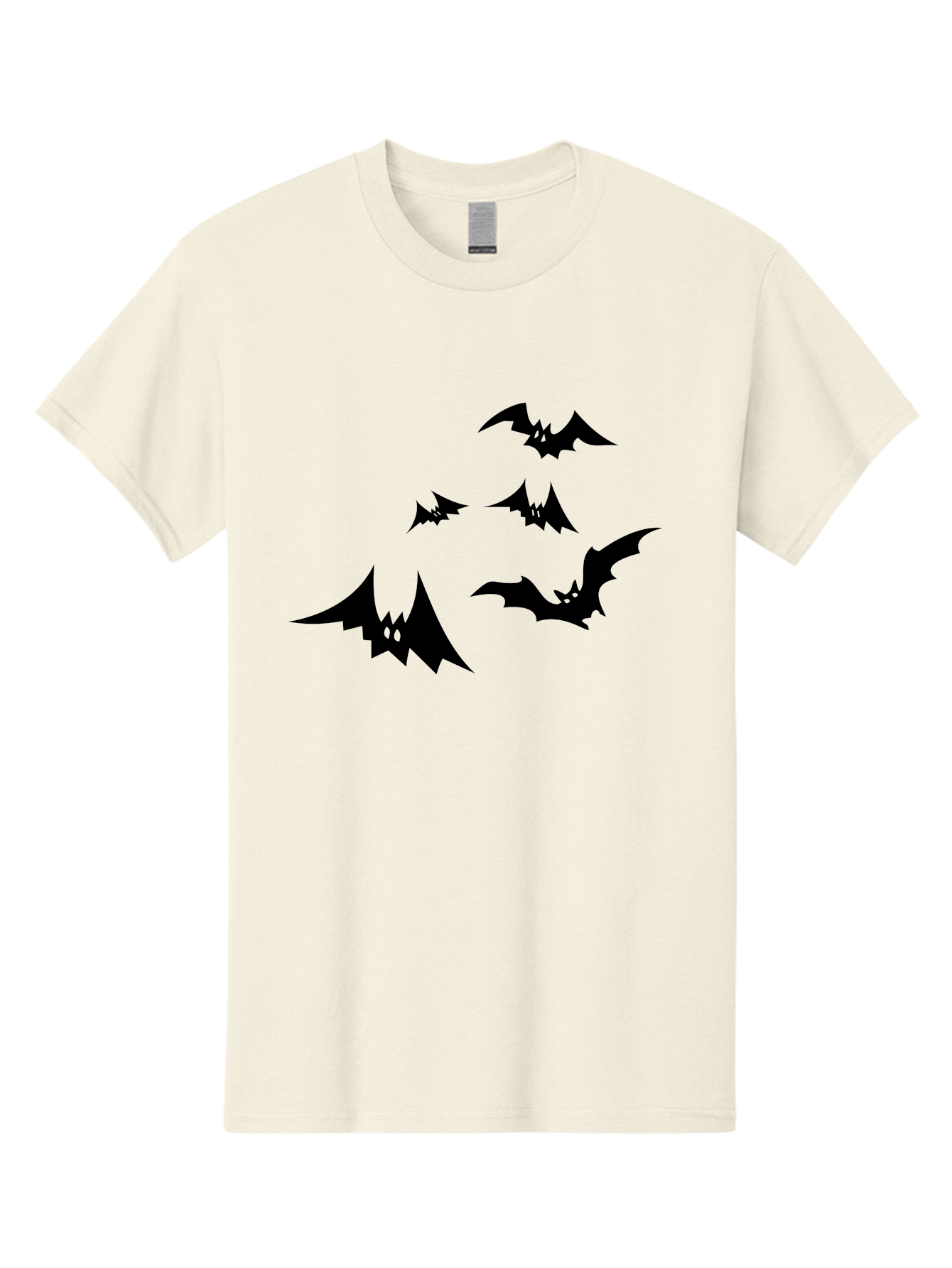 Flying-Bats Men'S Graphic Tee, 100% Cotton, Comfortable Casual Summer Wear, Machine Washable, Black Bats, Flying Bats, Halloween Symbols, Spooky Creatures, Gothic Decorations, Eerie Silhouettes, Dark Magic, Halloween Decorations Aab216