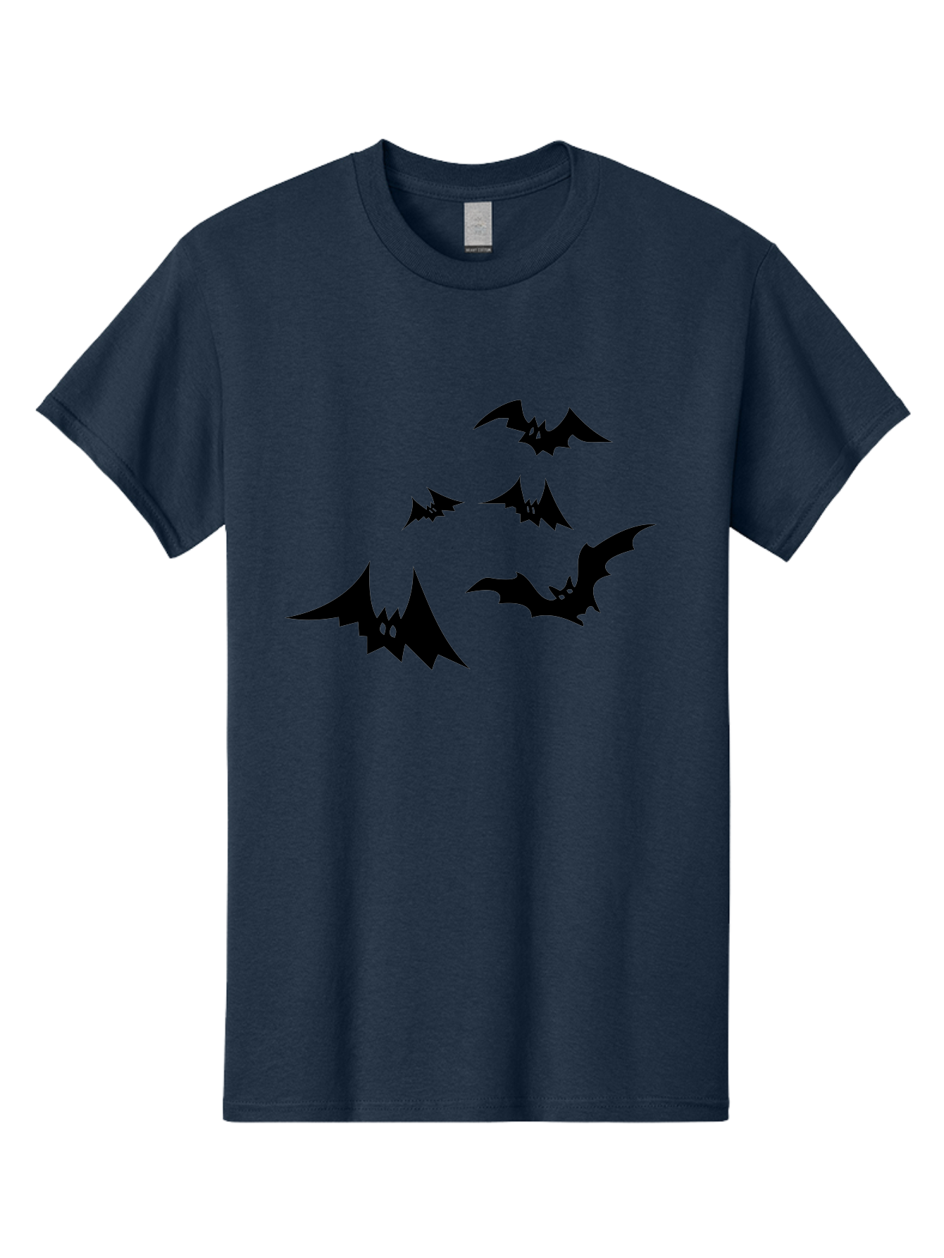Flying-Bats Men'S Graphic Tee, 100% Cotton, Comfortable Casual Summer Wear, Machine Washable, Black Bats, Flying Bats, Halloween Symbols, Spooky Creatures, Gothic Decorations, Eerie Silhouettes, Dark Magic, Halloween Decorations Aab216