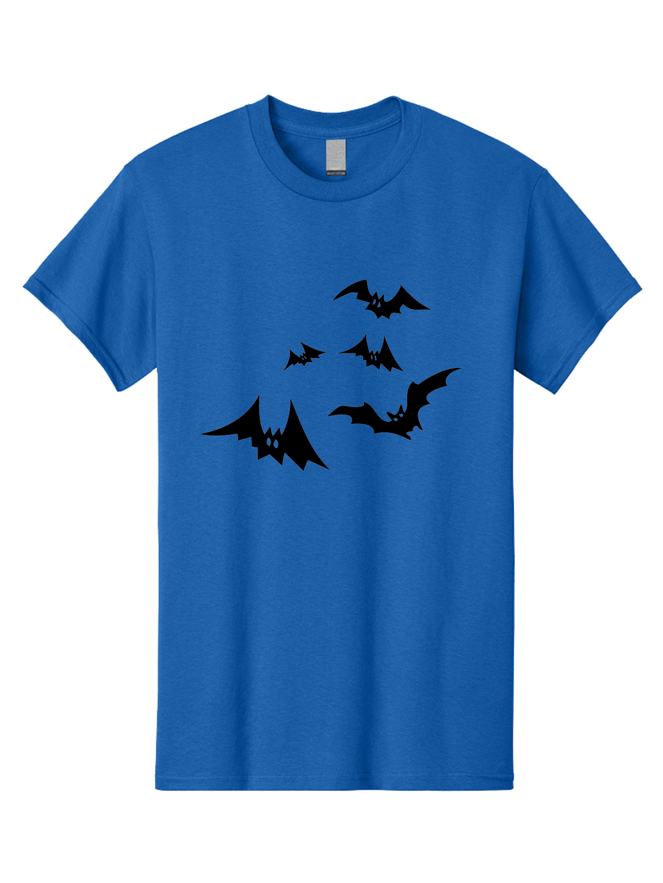 Flying-Bats Men'S Graphic Tee, 100% Cotton, Comfortable Casual Summer Wear, Machine Washable, Black Bats, Flying Bats, Halloween Symbols, Spooky Creatures, Gothic Decorations, Eerie Silhouettes, Dark Magic, Halloween Decorations Aab216