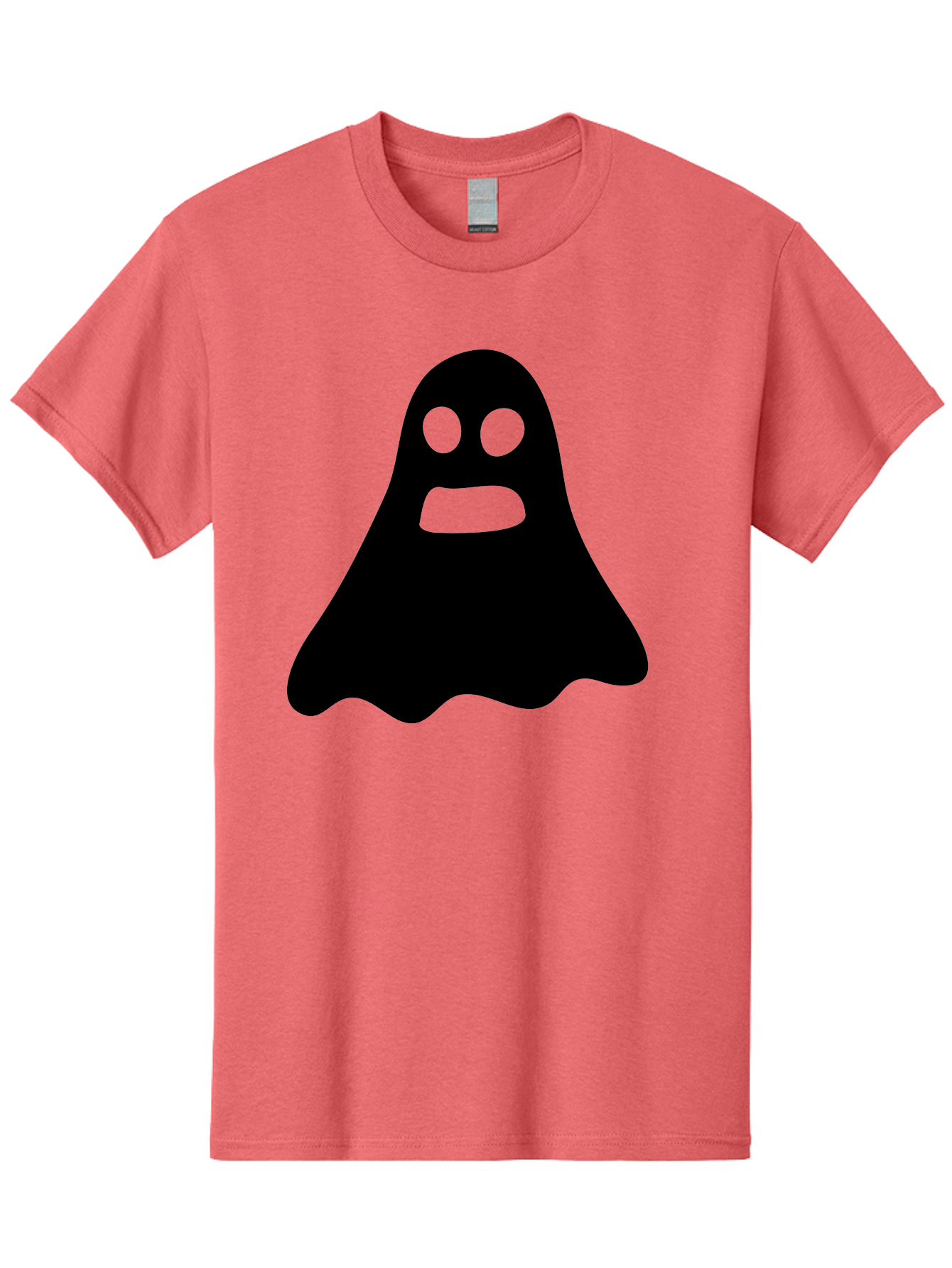 Ghost Men'S Graphic Tee, 100% Cotton, Comfortable Casual Summer Wear, Machine Washable, Ghost Character, Cartoon Style, Spooky Atmosphere, Simple Design, Bold Silhouette, Creepy Face, Halloween Theme, Paranormal Activity Aab218