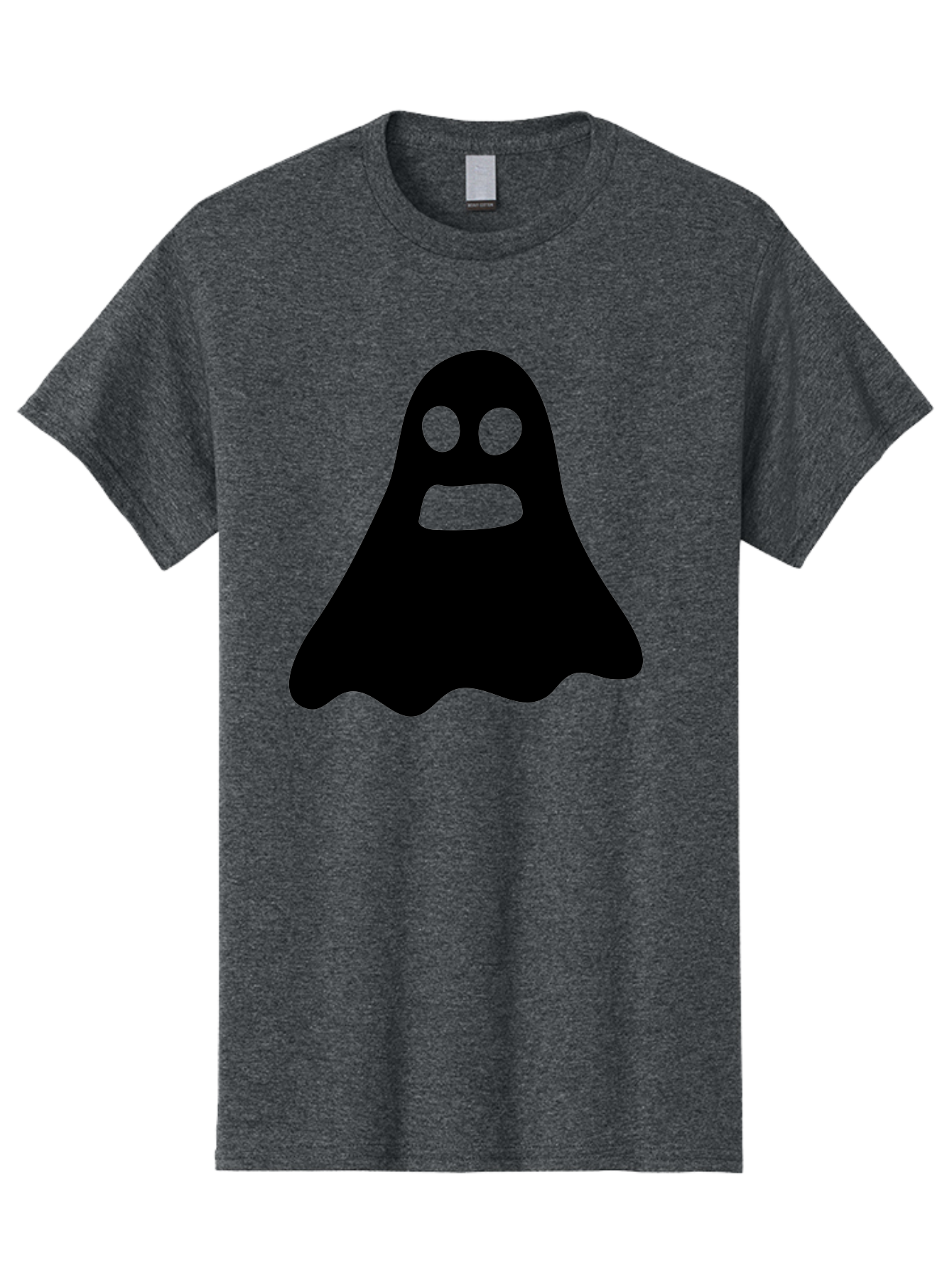 Ghost Men'S Graphic Tee, 100% Cotton, Comfortable Casual Summer Wear, Machine Washable, Ghost Character, Cartoon Style, Spooky Atmosphere, Simple Design, Bold Silhouette, Creepy Face, Halloween Theme, Paranormal Activity Aab218