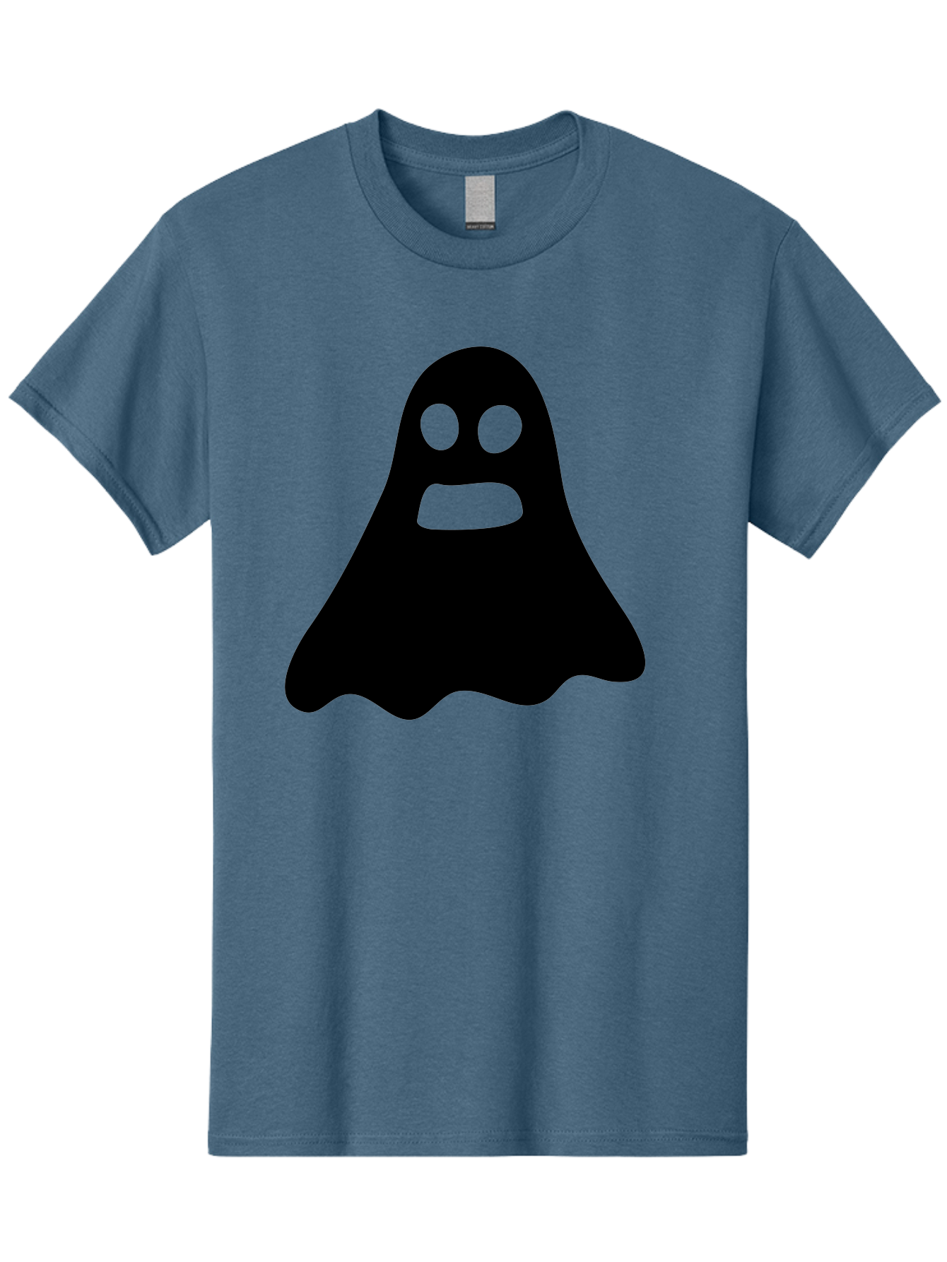 Ghost Men'S Graphic Tee, 100% Cotton, Comfortable Casual Summer Wear, Machine Washable, Ghost Character, Cartoon Style, Spooky Atmosphere, Simple Design, Bold Silhouette, Creepy Face, Halloween Theme, Paranormal Activity Aab218