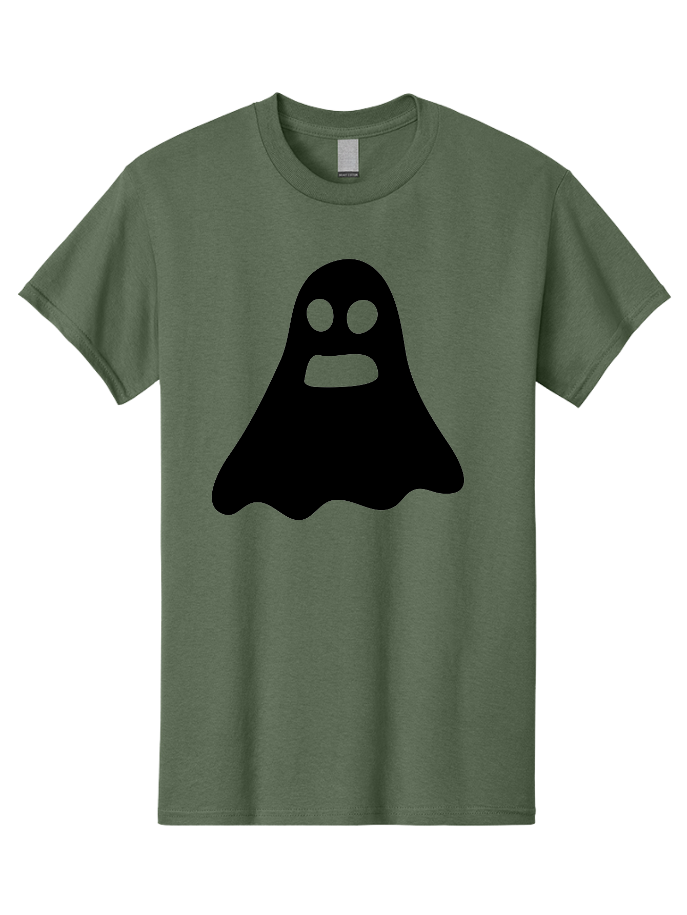 Ghost Men'S Graphic Tee, 100% Cotton, Comfortable Casual Summer Wear, Machine Washable, Ghost Character, Cartoon Style, Spooky Atmosphere, Simple Design, Bold Silhouette, Creepy Face, Halloween Theme, Paranormal Activity Aab218