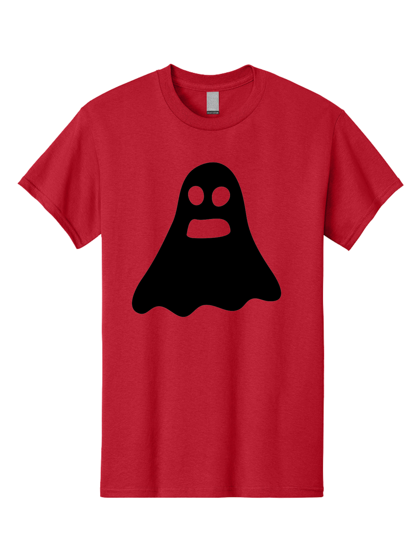 Ghost Men'S Graphic Tee, 100% Cotton, Comfortable Casual Summer Wear, Machine Washable, Ghost Character, Cartoon Style, Spooky Atmosphere, Simple Design, Bold Silhouette, Creepy Face, Halloween Theme, Paranormal Activity Aab218