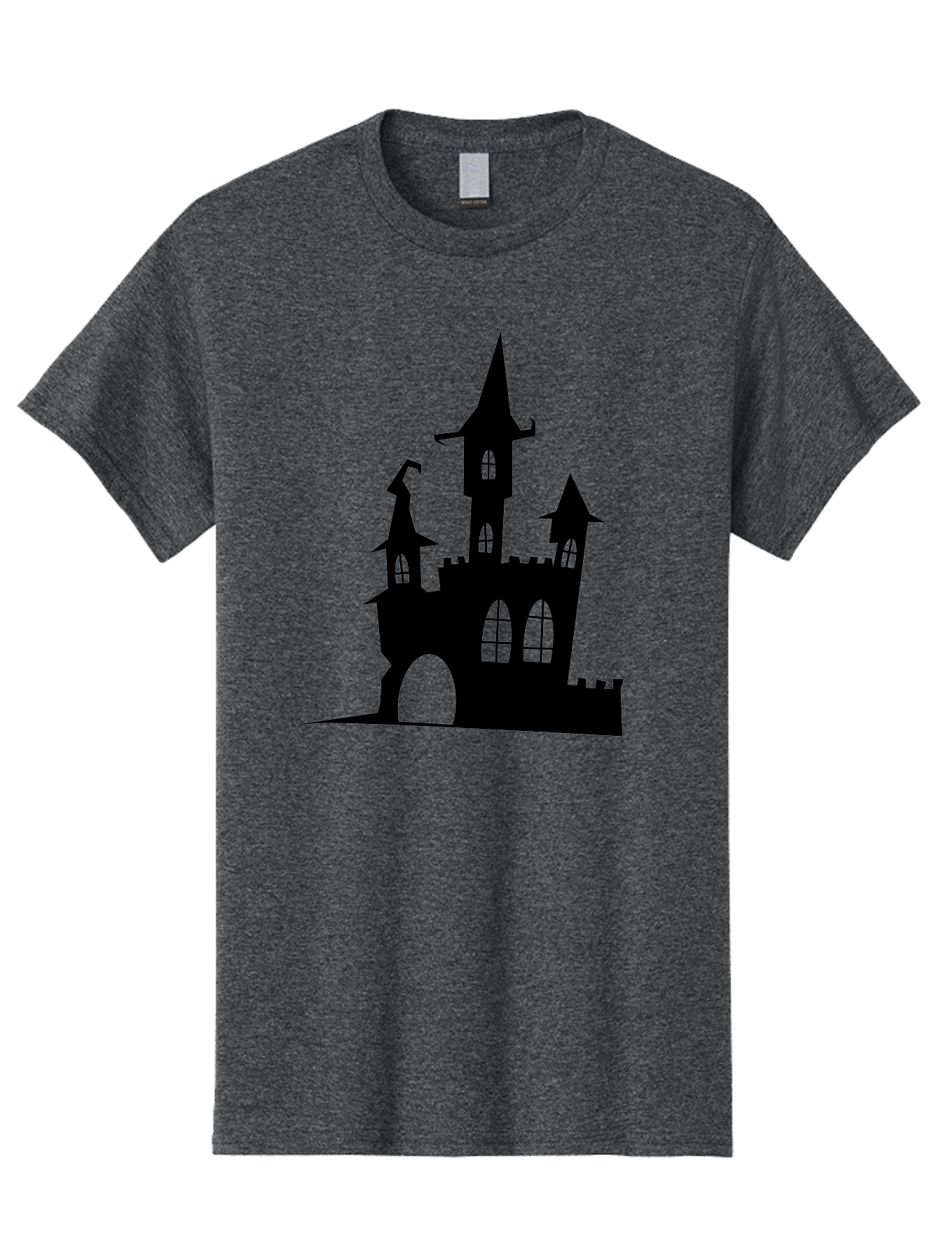 Haunted-Castle Men'S Graphic Tee, 100% Cotton, Comfortable Casual Summer Wear, Machine Washable, Haunted Castle, Spooky Atmosphere, Gothic Architecture, Mysterious Vibe, Fantasy World, Dark Magic, Witch'S Lair, Haunted Mansion, Eerie Feeling Aab222