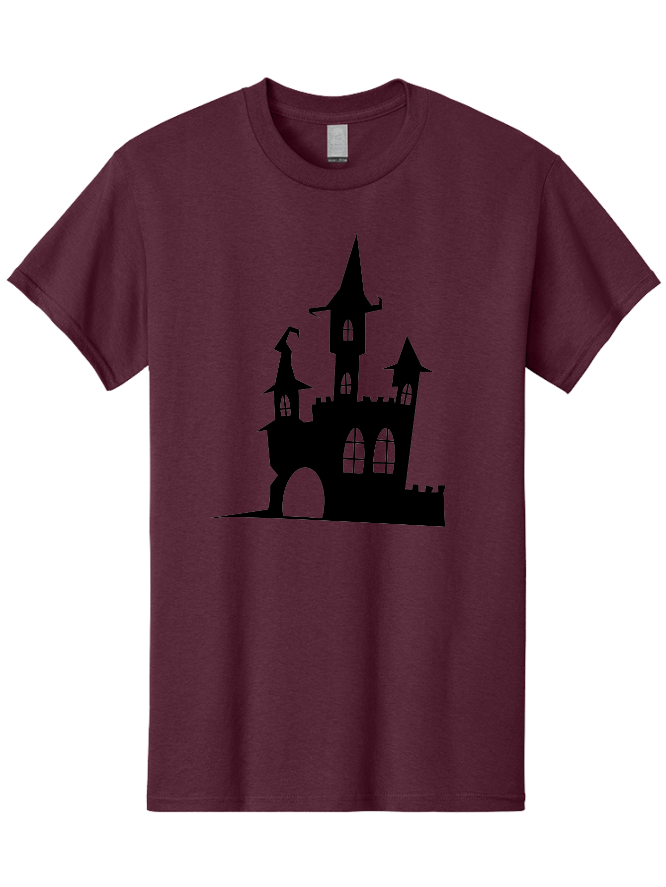 Haunted-Castle Men'S Graphic Tee, 100% Cotton, Comfortable Casual Summer Wear, Machine Washable, Haunted Castle, Spooky Atmosphere, Gothic Architecture, Mysterious Vibe, Fantasy World, Dark Magic, Witch'S Lair, Haunted Mansion, Eerie Feeling Aab222