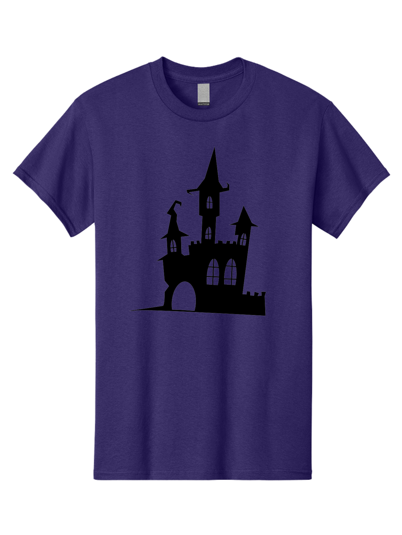 Haunted-Castle Men'S Graphic Tee, 100% Cotton, Comfortable Casual Summer Wear, Machine Washable, Haunted Castle, Spooky Atmosphere, Gothic Architecture, Mysterious Vibe, Fantasy World, Dark Magic, Witch'S Lair, Haunted Mansion, Eerie Feeling Aab222