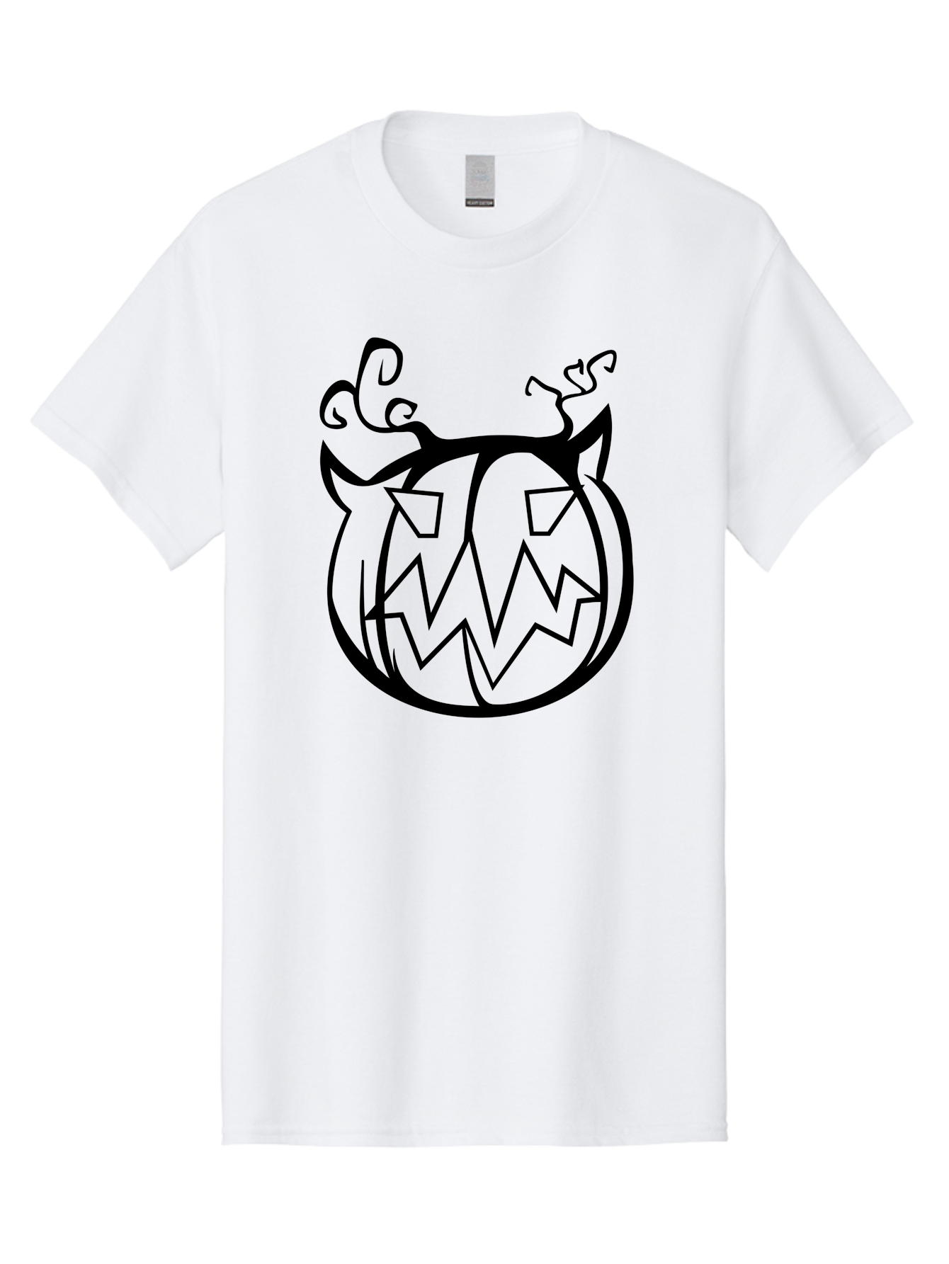 Jack-O-Lantern-1 Men'S Graphic Tee, 100% Cotton, Comfortable Casual Summer Wear, Machine Washable, Halloween Pumpkin, Jack O Lantern, Spooky Face, Cartoon Illustration, Creepy Eyes, Fall Season, Autumn Decor, Festive Design, Black Outline Aab228