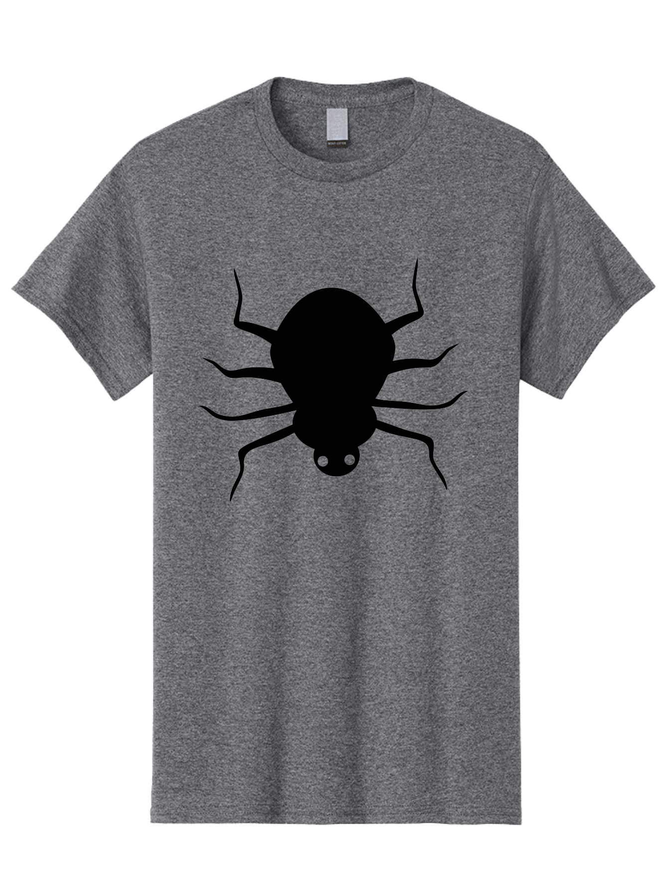 Spider-Silhouette Men'S Graphic Tee, 100% Cotton, Comfortable Casual Summer Wear, Machine Washable, Black Spider Silhouette, Spider Icon, Arachnid Symbol, Creepy Crawlers, Eight-Legged Creature, Menacing Silhouette, Simple Design, Aab234