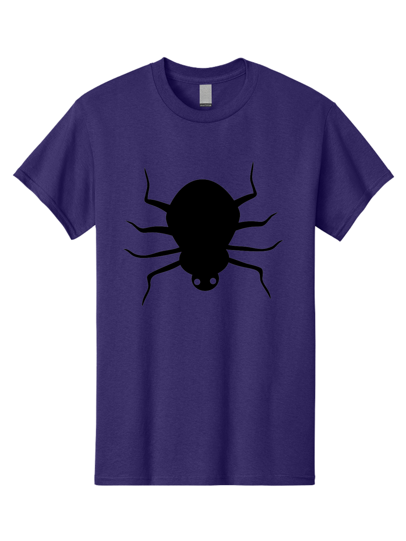 Spider-Silhouette Men'S Graphic Tee, 100% Cotton, Comfortable Casual Summer Wear, Machine Washable, Black Spider Silhouette, Spider Icon, Arachnid Symbol, Creepy Crawlers, Eight-Legged Creature, Menacing Silhouette, Simple Design, Aab234