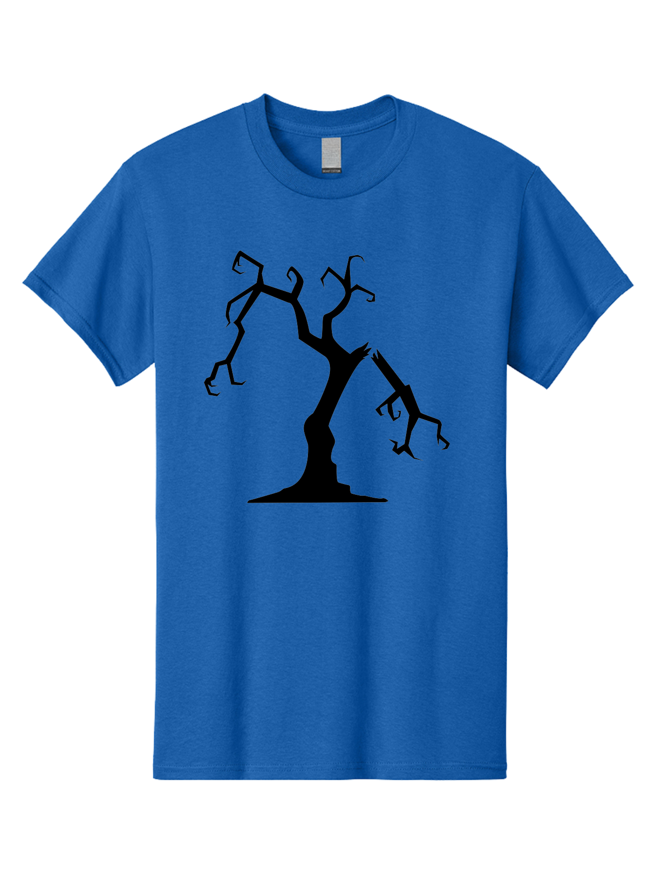 Twisted-Tree Men'S Graphic Tee, 100% Cotton, Comfortable Casual Summer Wear, Machine Washable, Dead Tree, Bare Branches, Twisted Limbs, Spooky Atmosphere, Dark Silhouette, Halloween Theme, Eerie Landscape, Gothic Aesthetic, Mysterious Forest, Aab237