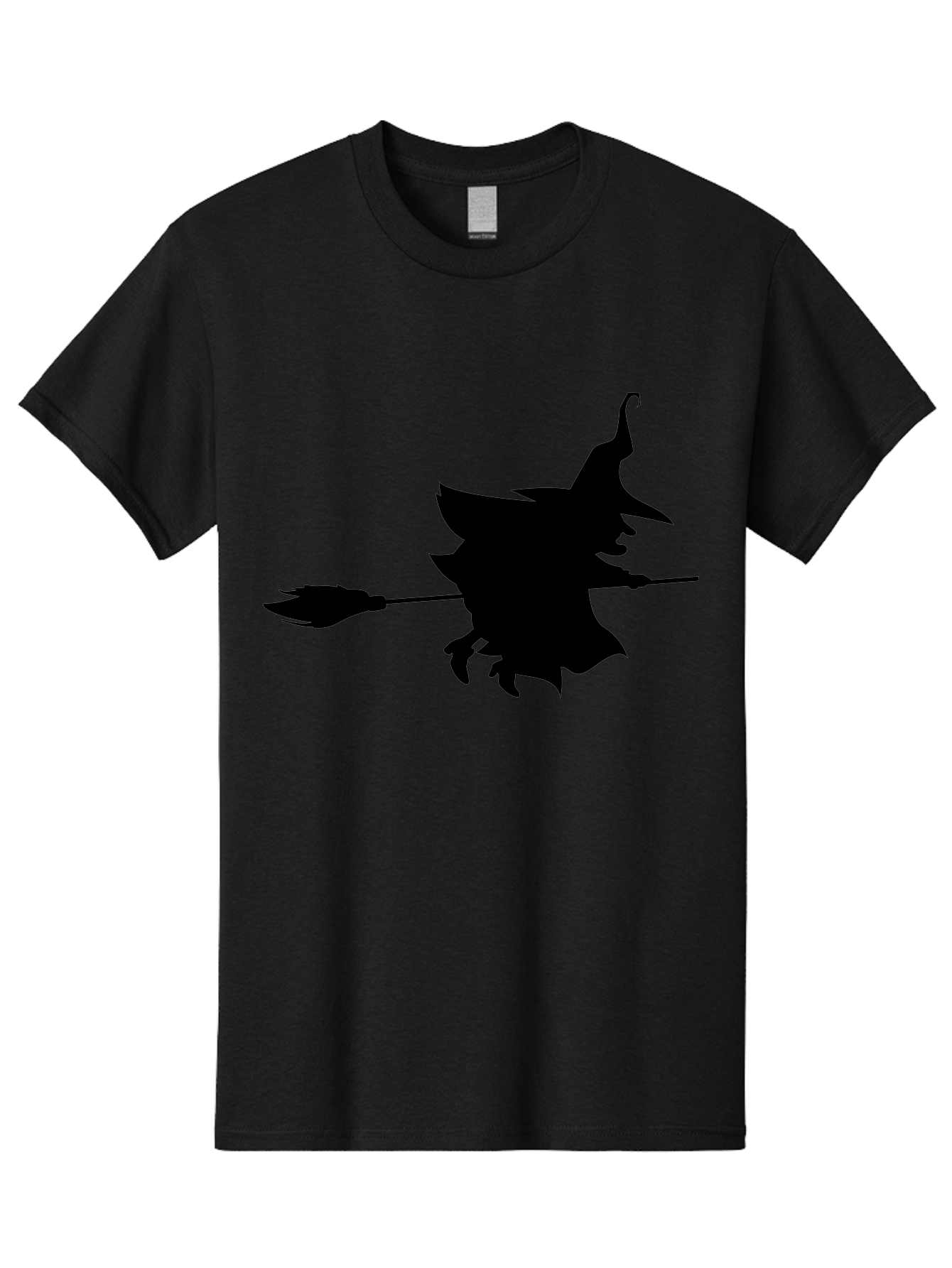 Witch-Silhouette Men'S Graphic Tee, 100% Cotton, Comfortable Casual Summer Wear, Machine Washable, Witch Silhouette, Flying On Broomstick, Halloween Magic, Spooky Atmosphere, Mystical Powers, Flying Witch, Halloween Theme Aab240
