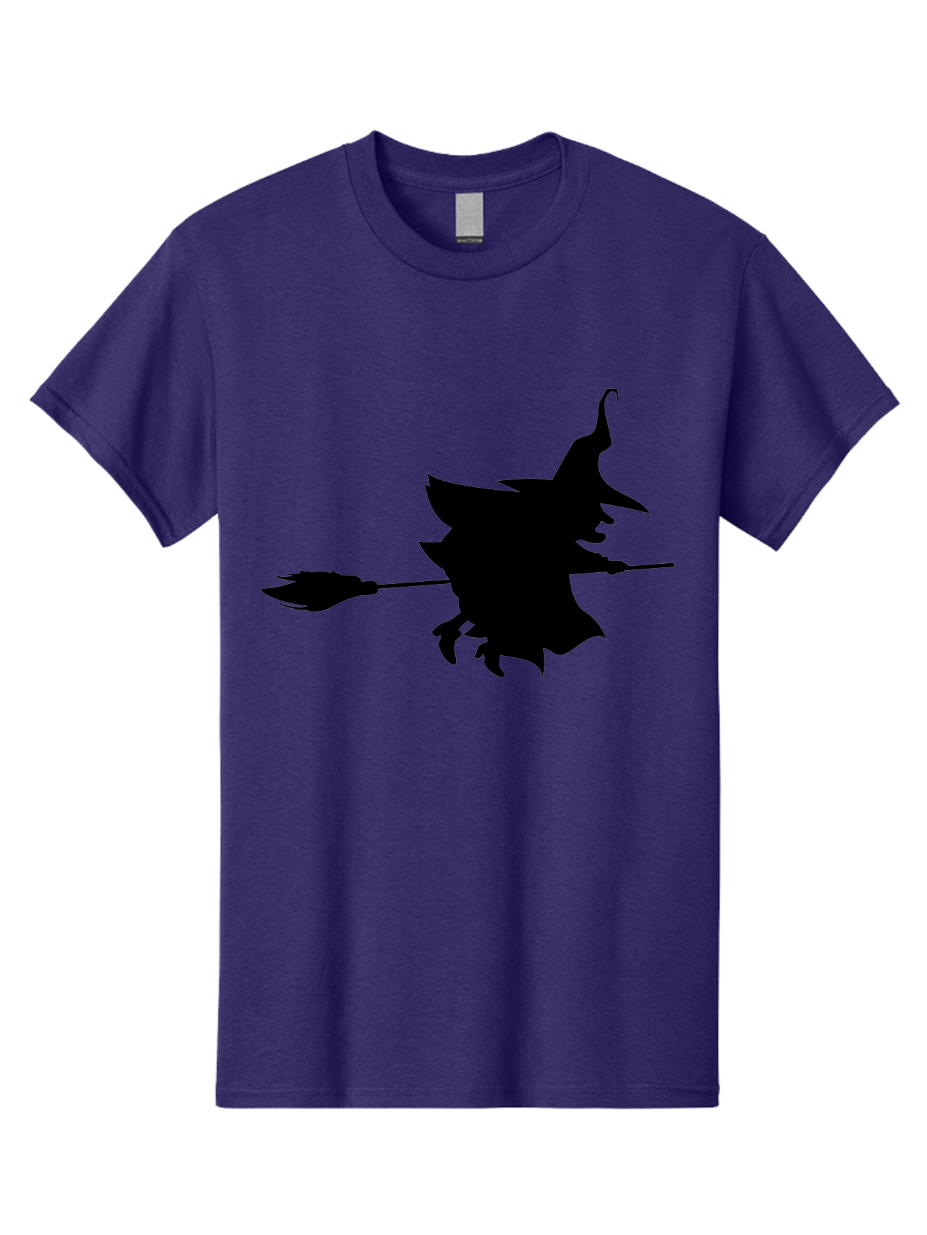 Witch-Silhouette Men'S Graphic Tee, 100% Cotton, Comfortable Casual Summer Wear, Machine Washable, Witch Silhouette, Flying On Broomstick, Halloween Magic, Spooky Atmosphere, Mystical Powers, Flying Witch, Halloween Theme Aab240
